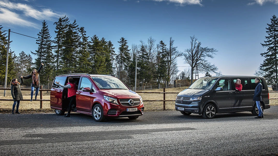 Mercedes V 300 d vs. VW T6.1 Multivan TDI: Mehrfamilienausflug