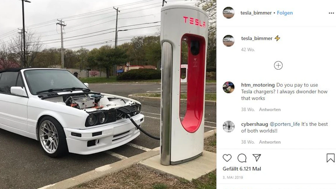 Dieser BMW E30 fährt mit Tesla-Antrieb
