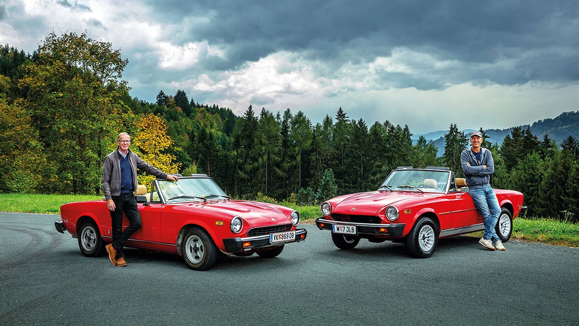 Treffen sich zwei Fiat 124 Spider ...
