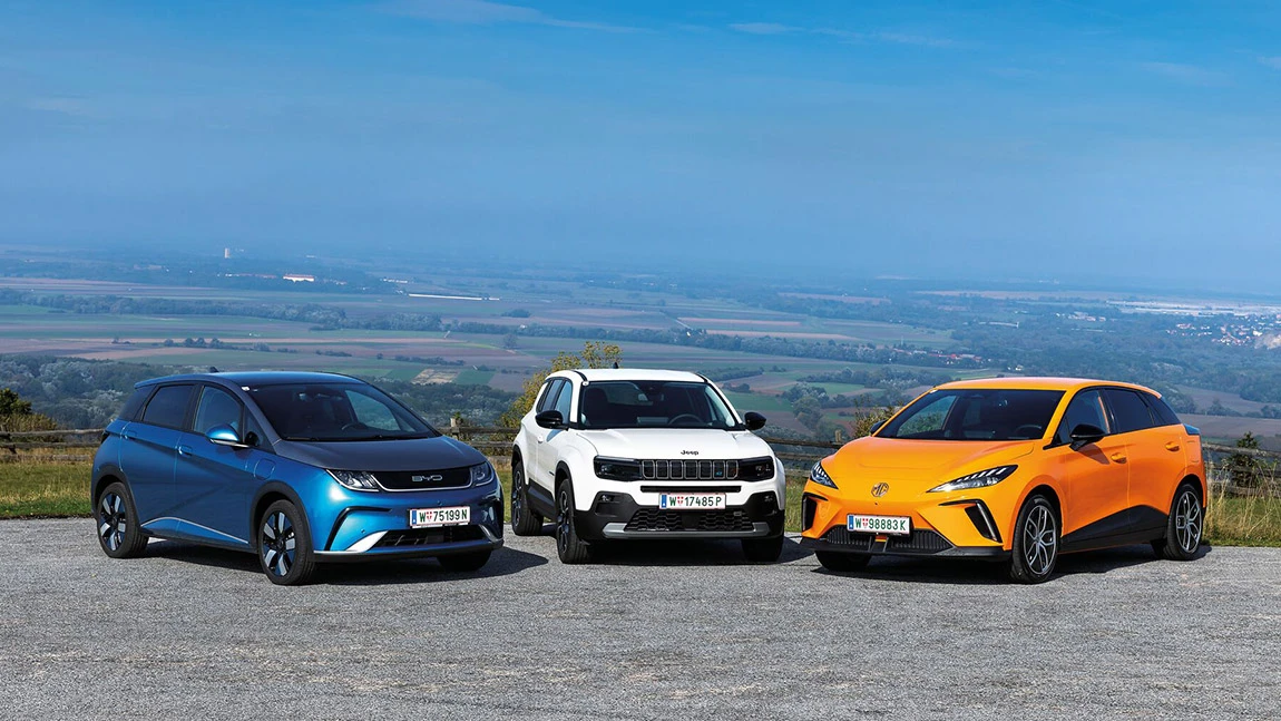 BYD Dolphin, Jeep Avenger, MG4: Leistbare Elektroautos im Vergleich