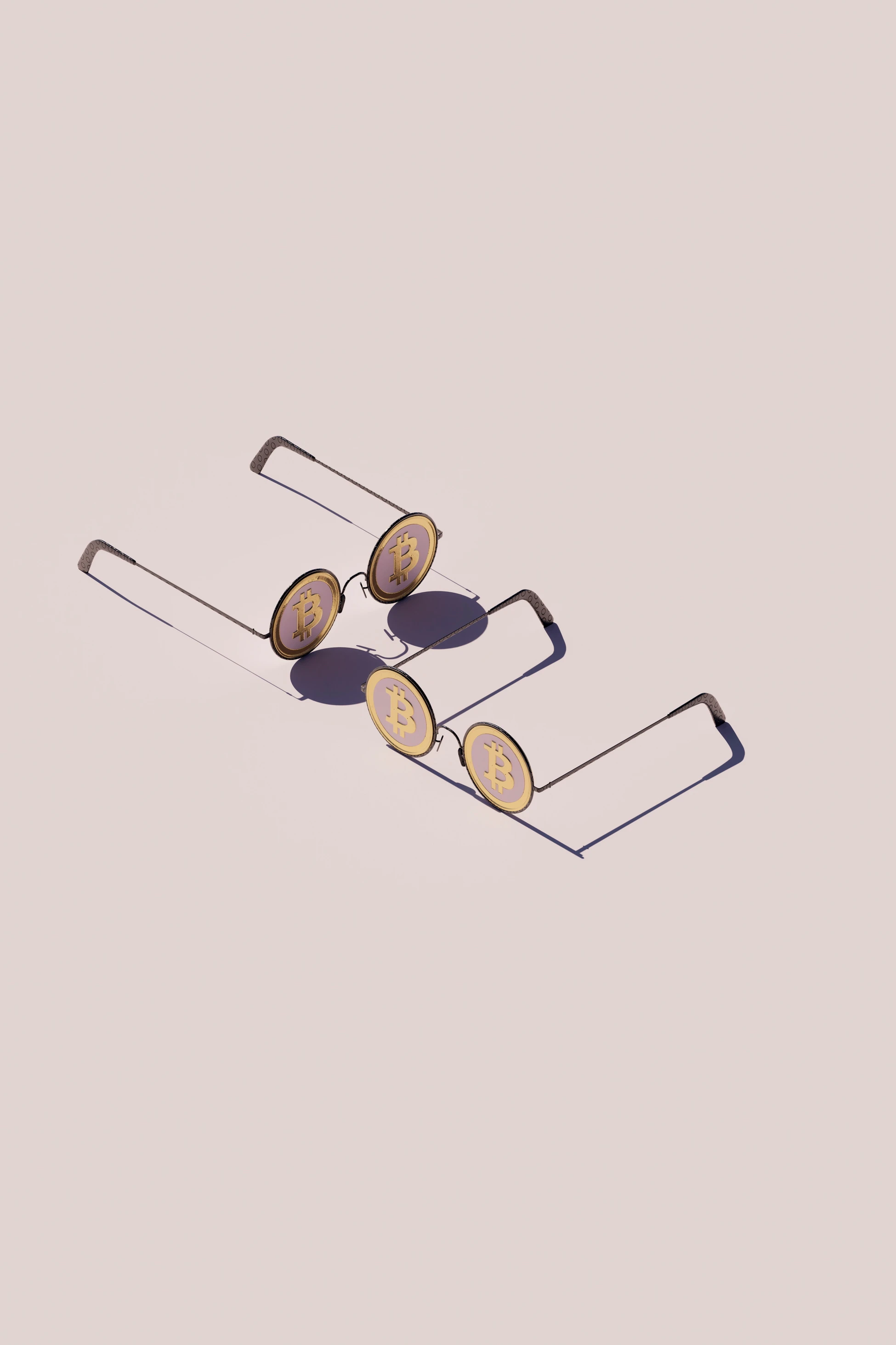 Brille mit Bitcoin-Logo