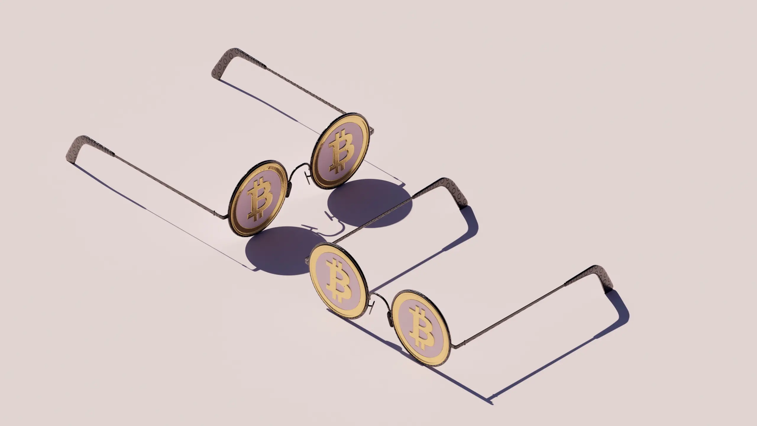 Brille mit Bitcoin-Logo