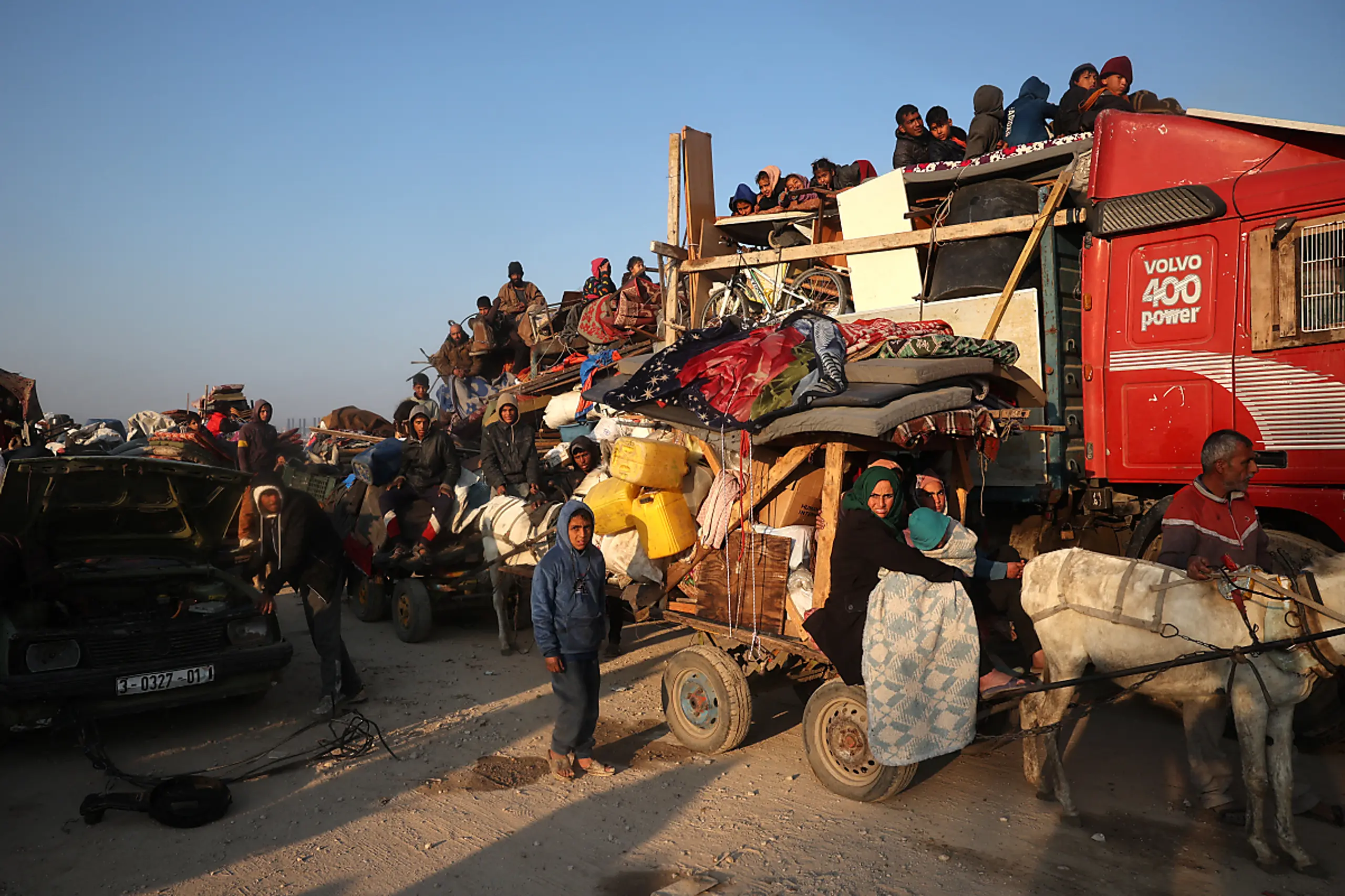 Vertrieben am Weg zum Flüchtlingslager Nuseirat