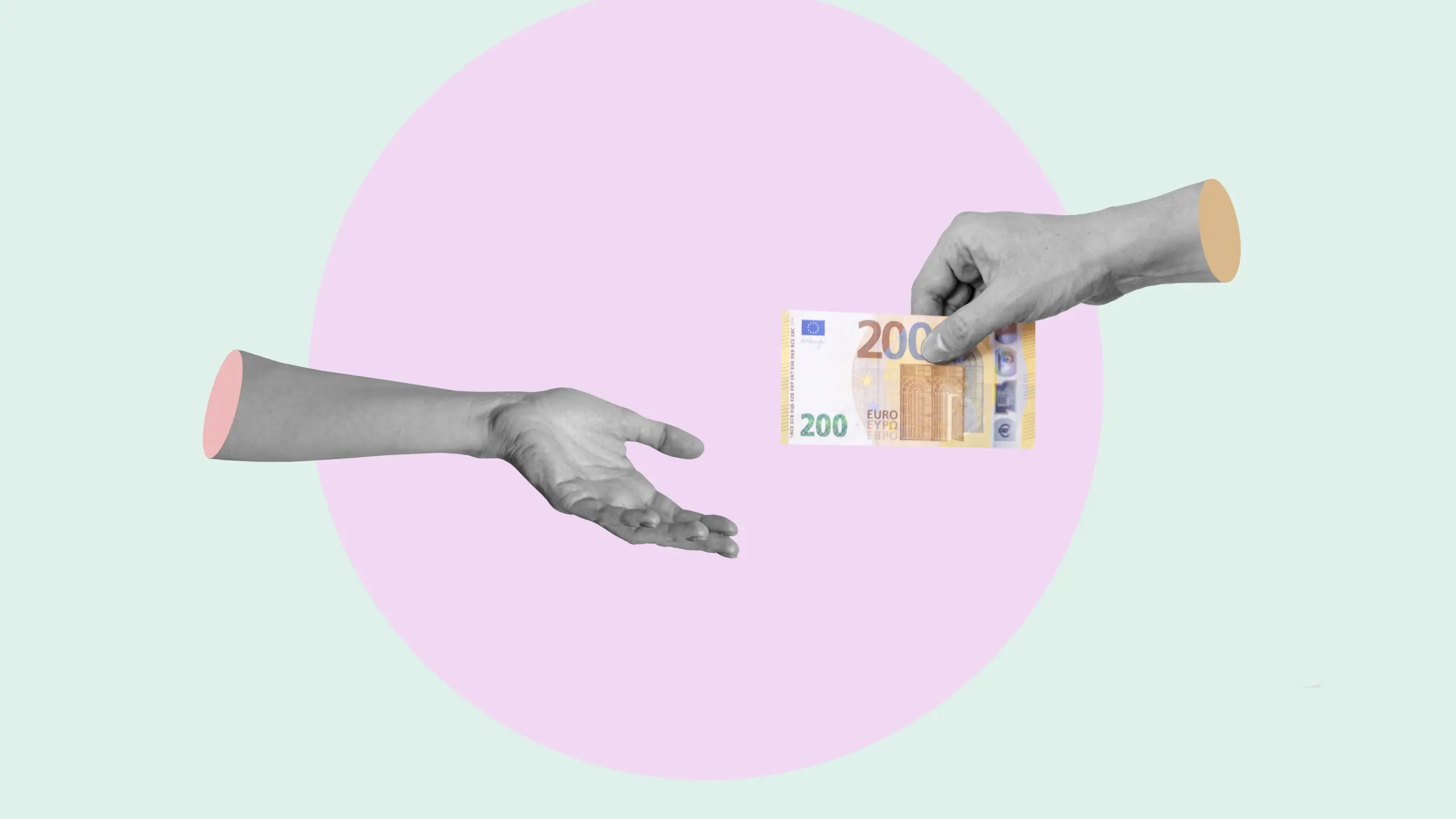 Grafik Arme mit Geld