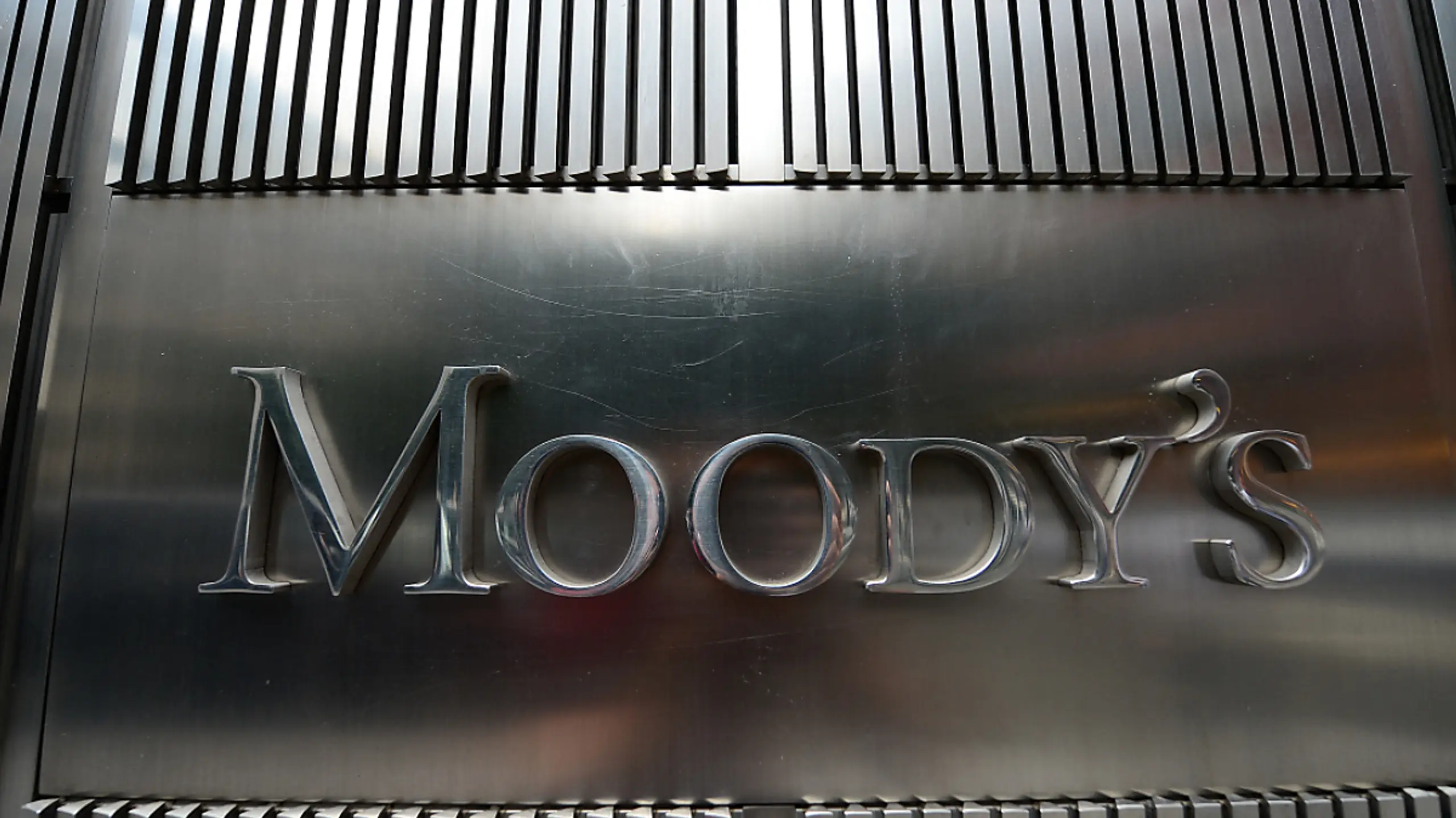 Moody's-Schriftzug beim Hauptquartier in New York City (Archivbild)