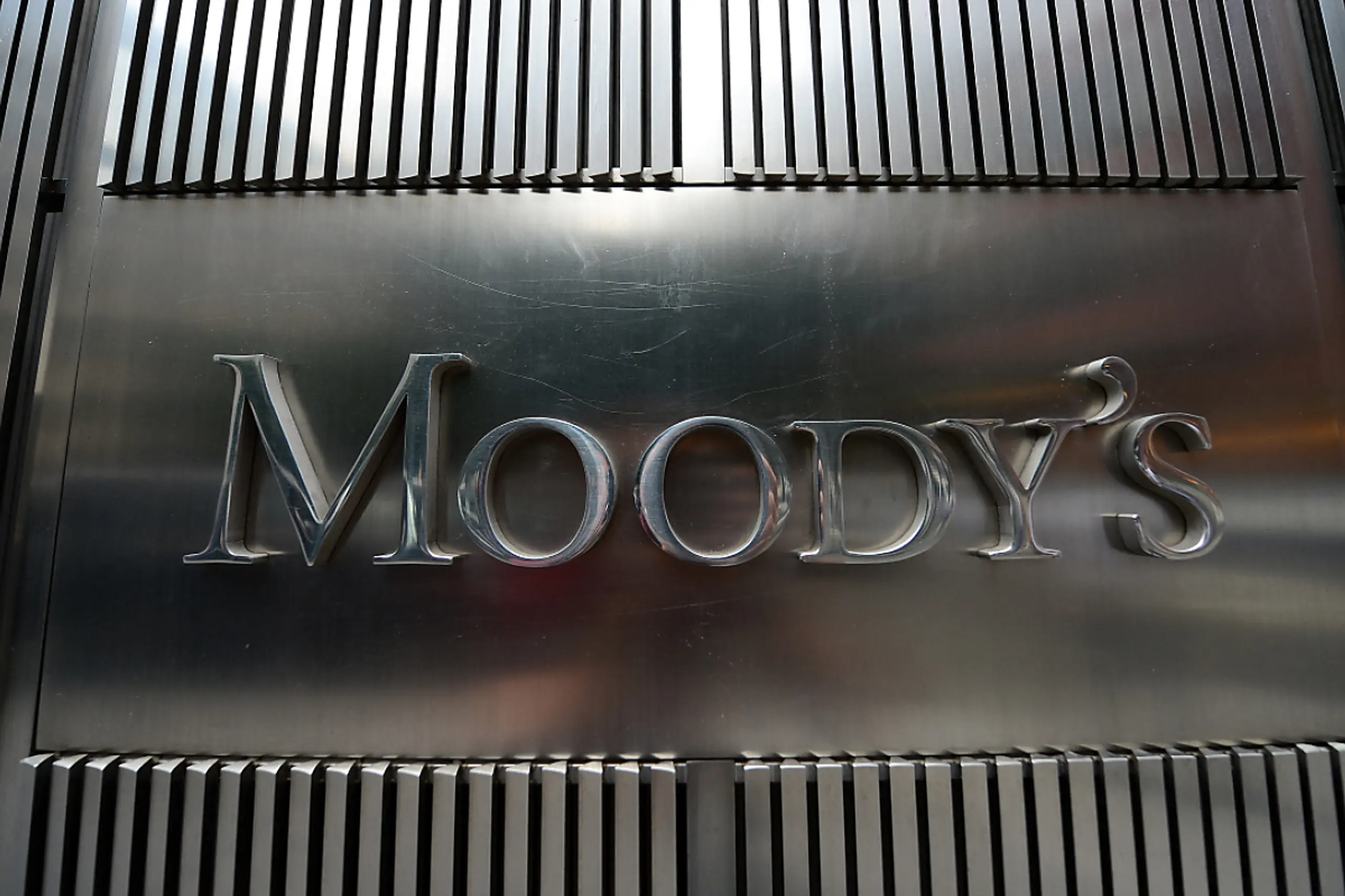 Moody's-Schriftzug beim Hauptquartier in New York City (Archivbild)