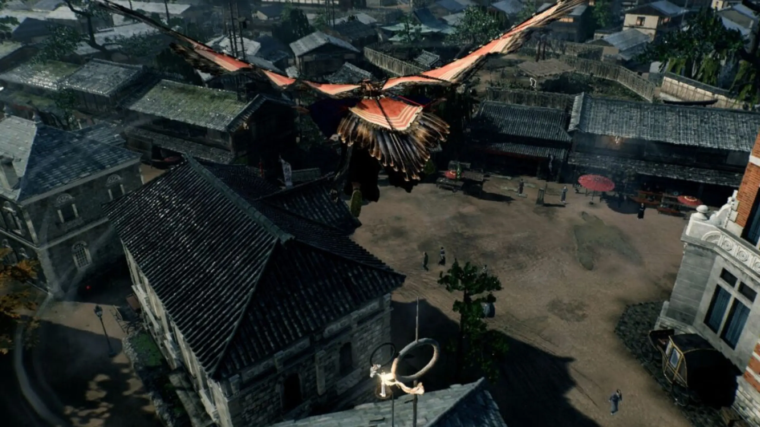 Auch geflogen wird in "Rise of the Ronin", und zwar mit diesem selbstgebauten Flugdrachen