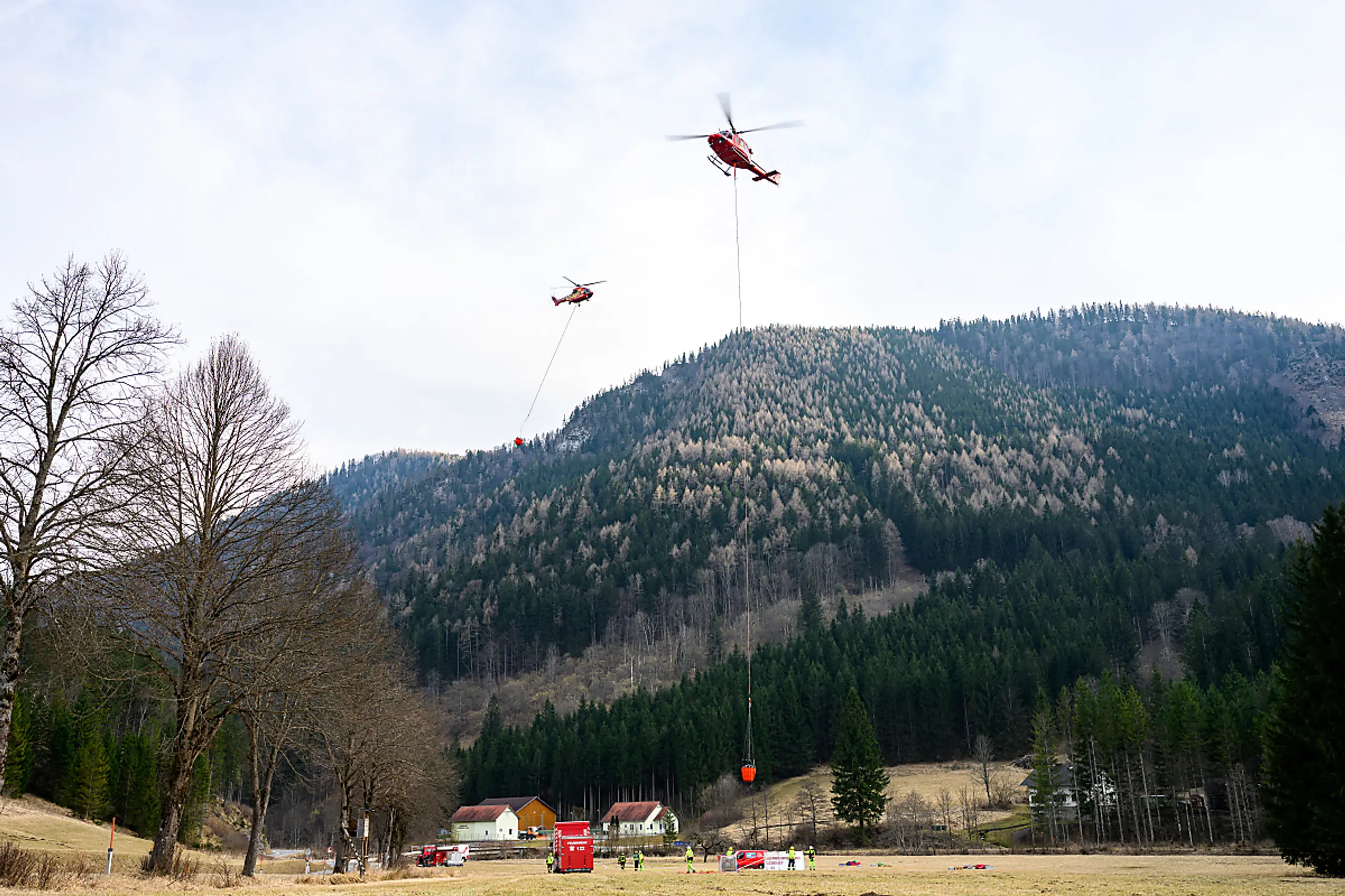 Ein Waldbrand in Niederösterreich beschäftigt seit Samstag die Helfer