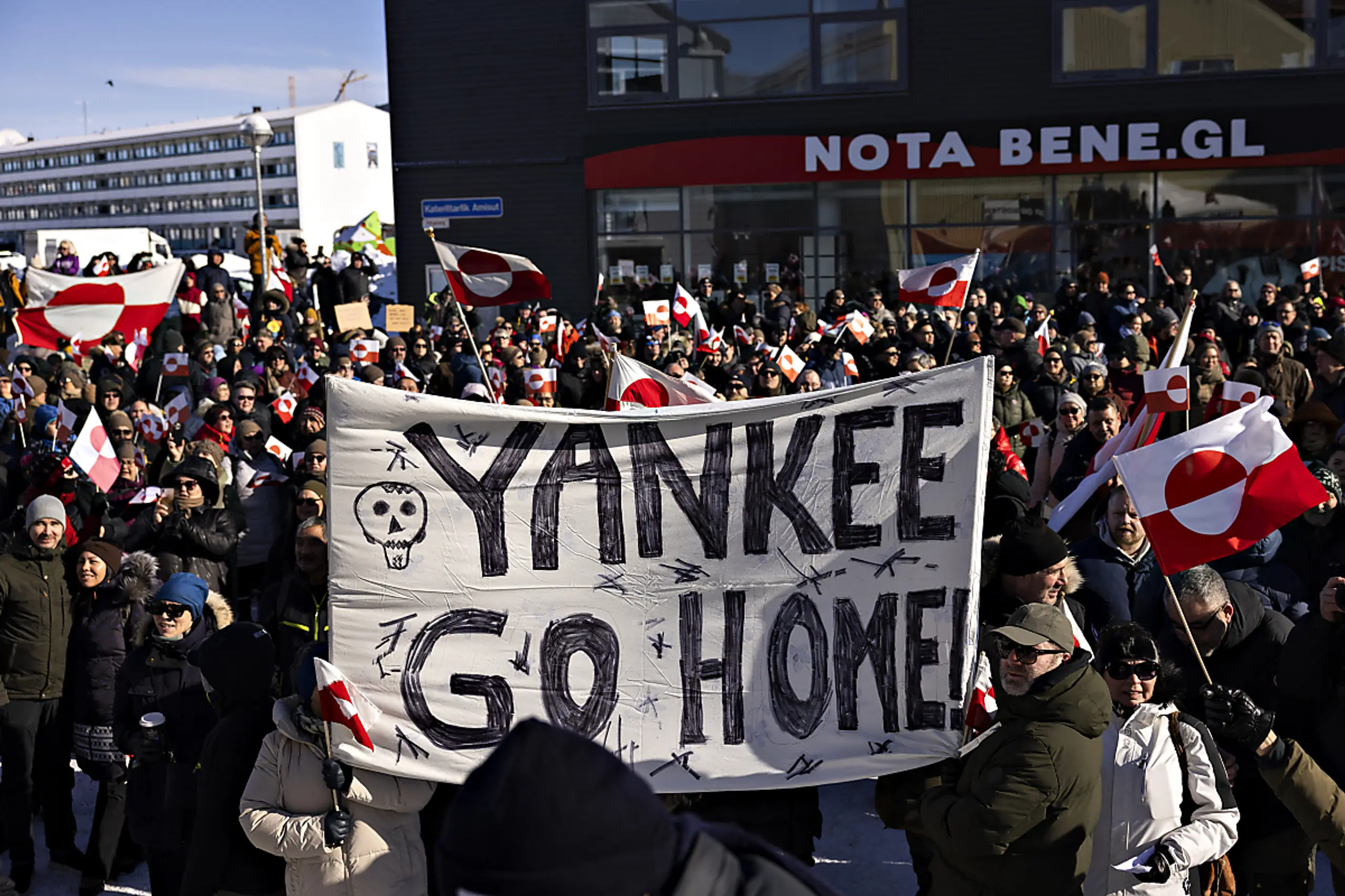 Demonstration in Nuuk gegen Trumps umstrittene Pläne