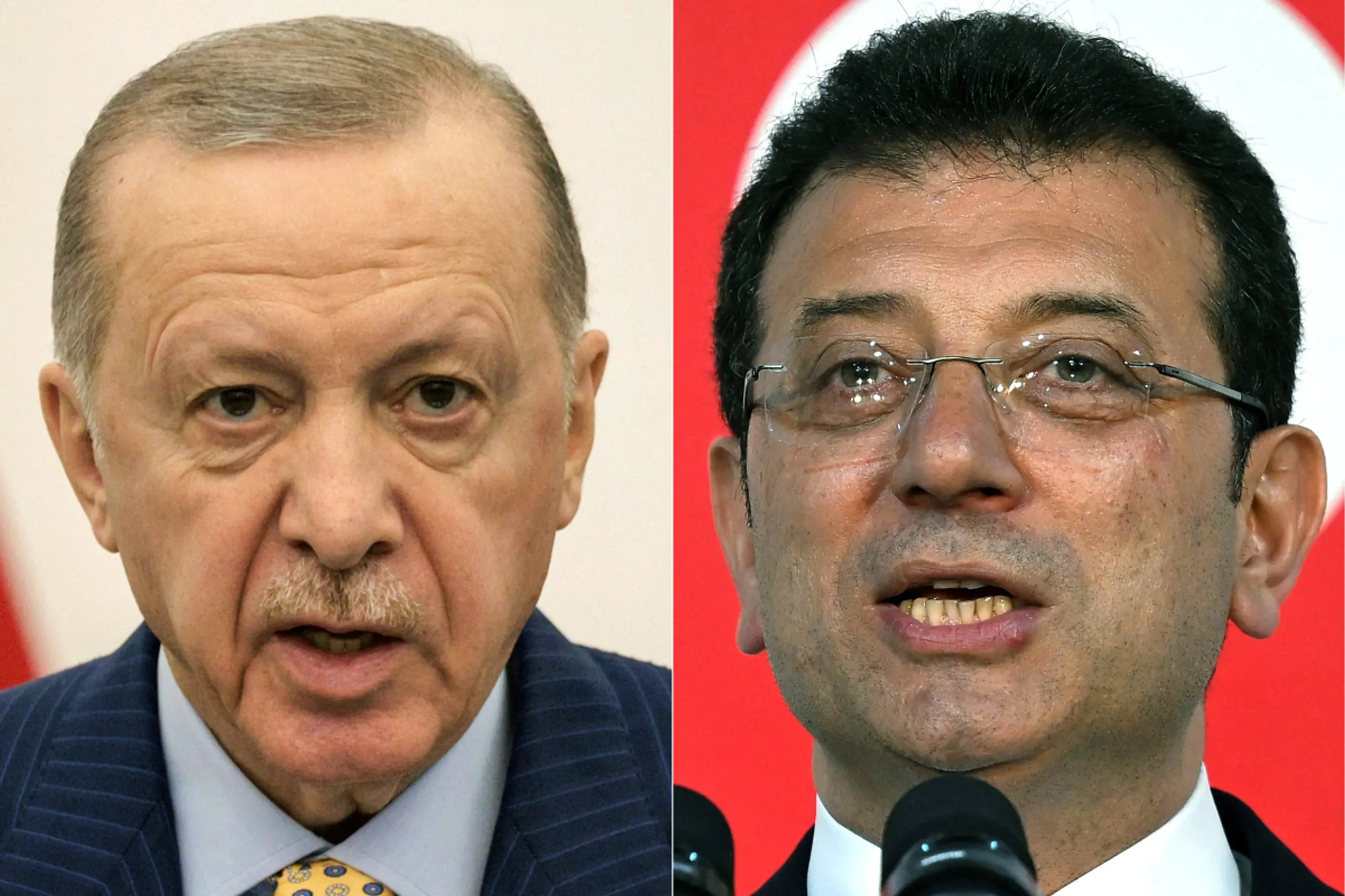 Erdogan und Imamoglu (v.l.n.r.)