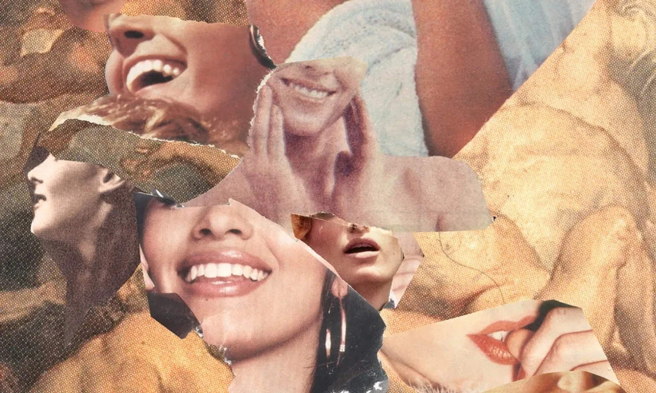 Collage aus lachenden Mündern