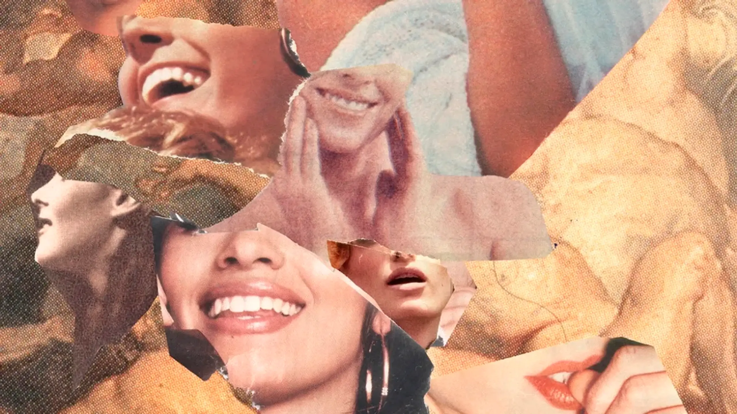 Collage aus lachenden Mündern