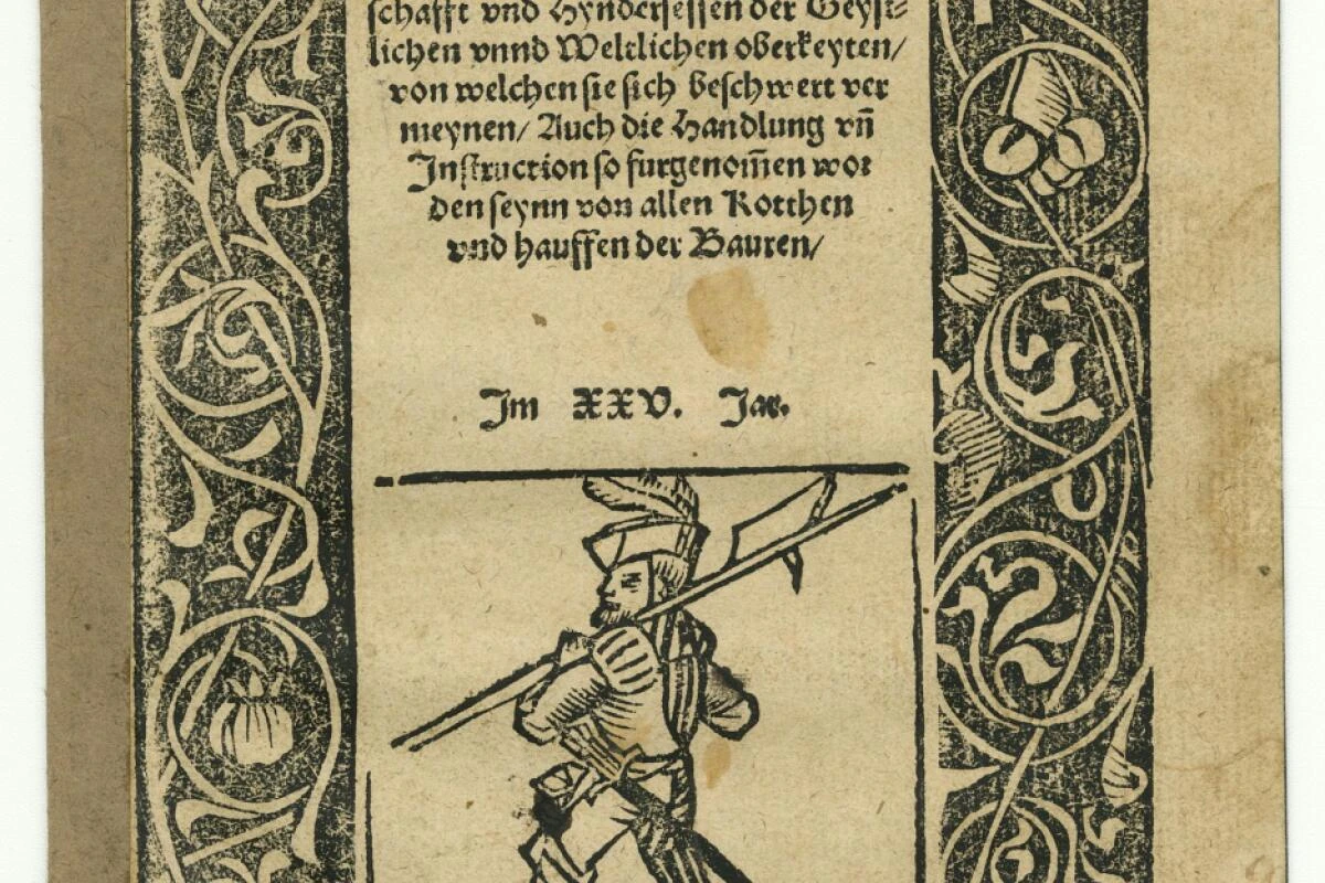 Titelholzschnitt von Bauernforderungen aus 1525