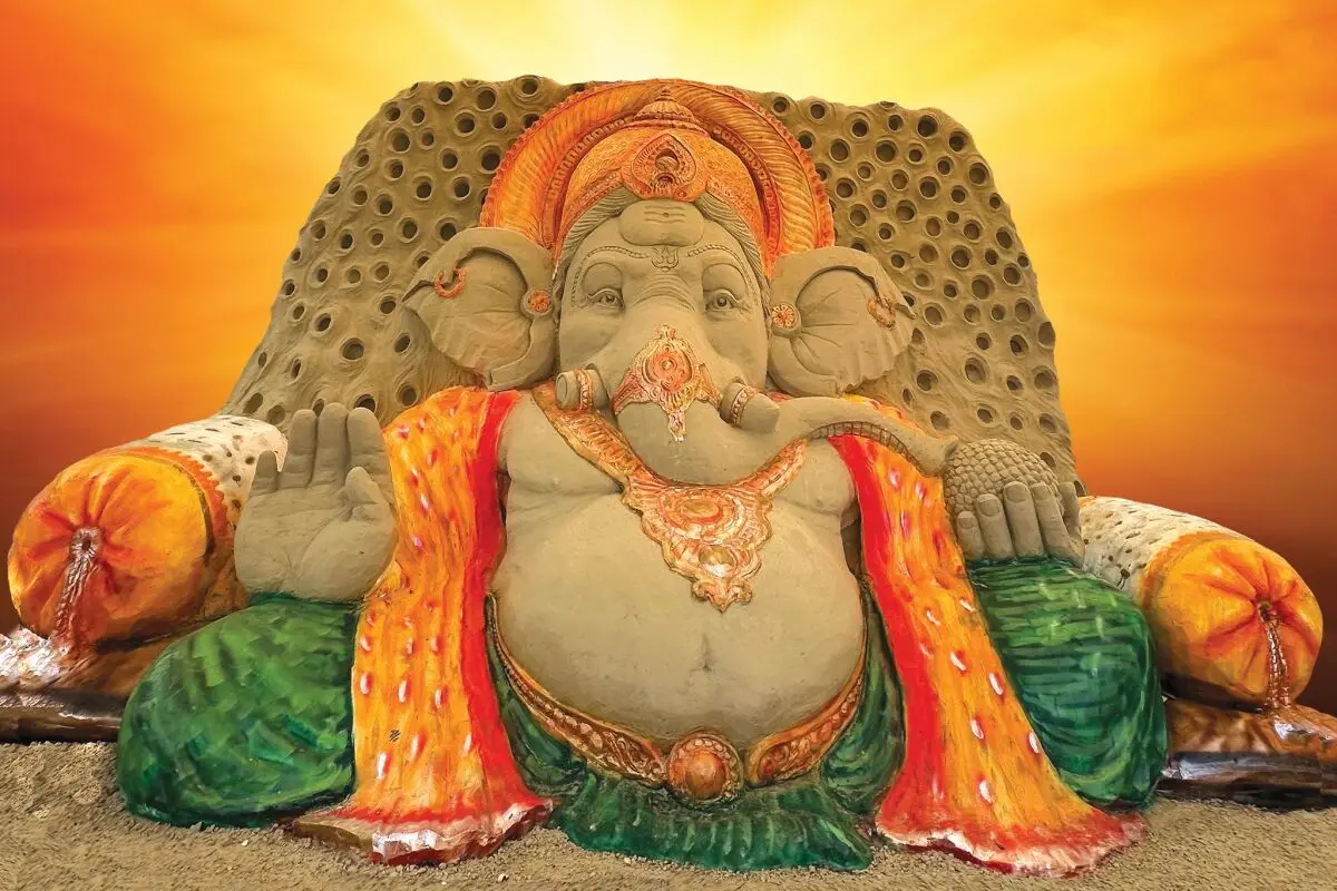 Hindu-Gott Ganesha begrüßt die Besucher der SandWorld