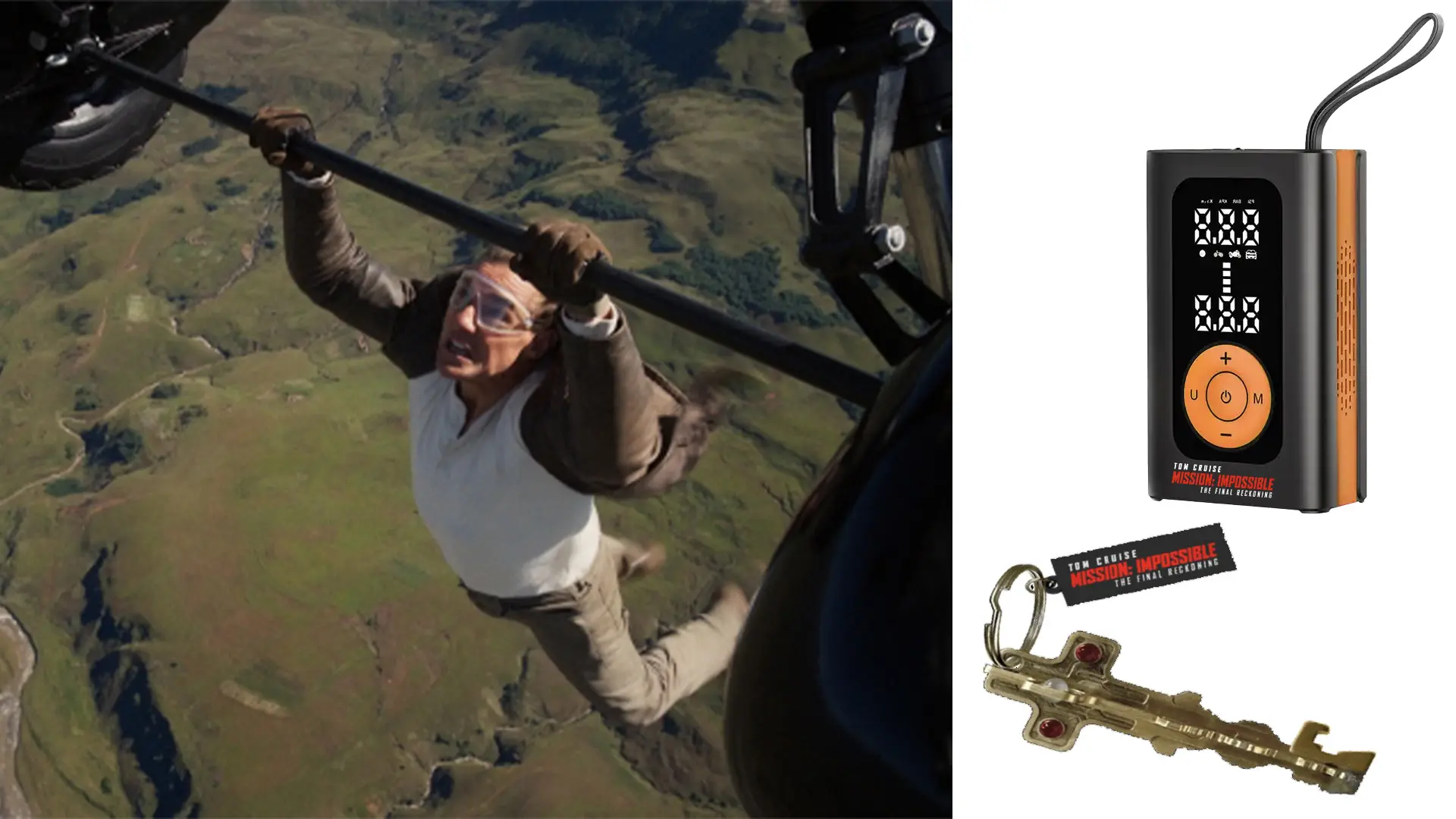 Tom Cruise hängt an einem Flugzeug