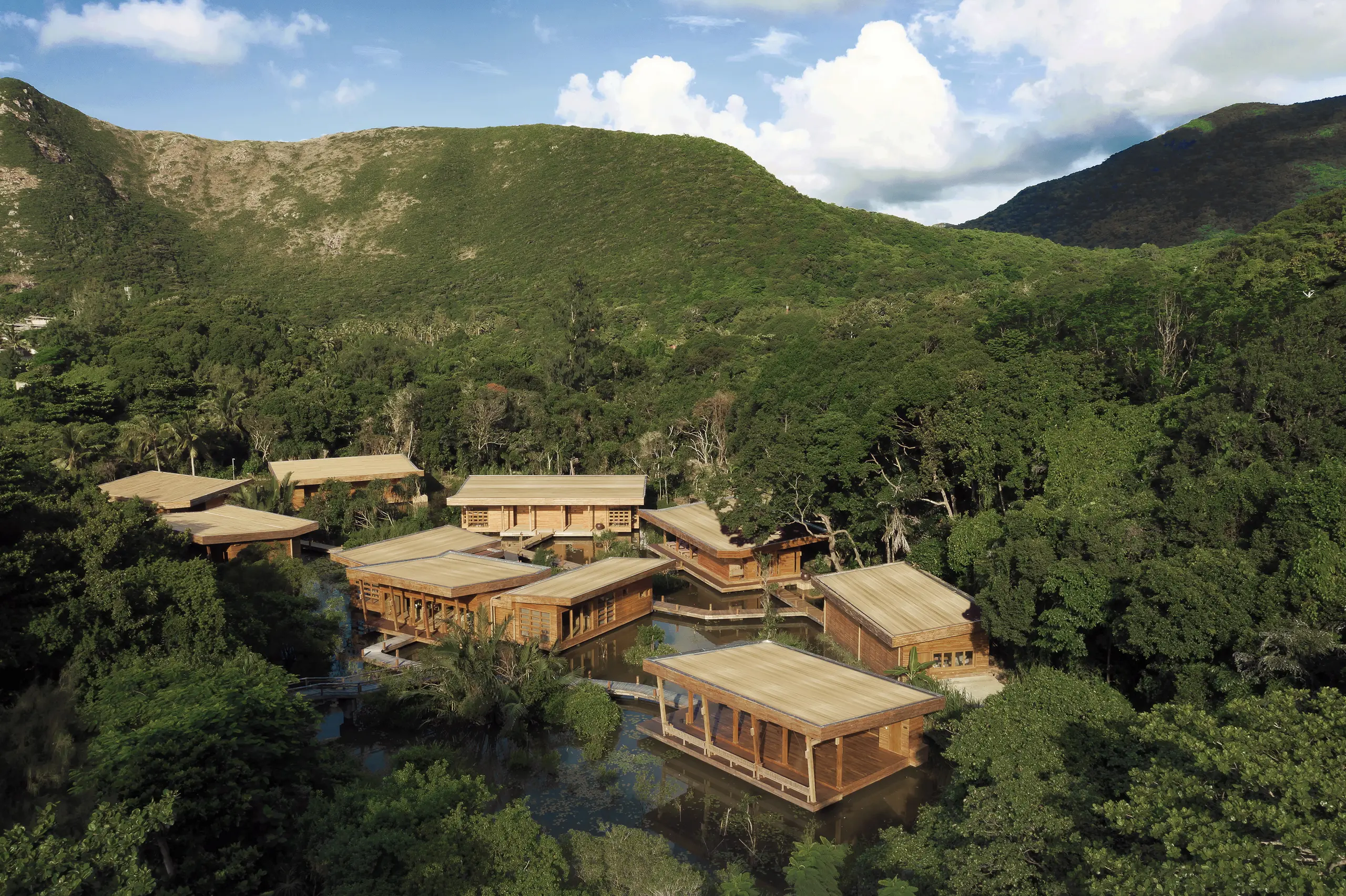 Spa Häuser aus Holz des Six Senses Con Dao