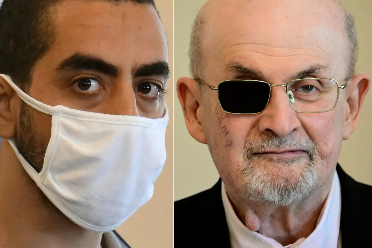 Attentäter Mater (li) und Opfer Rushdie