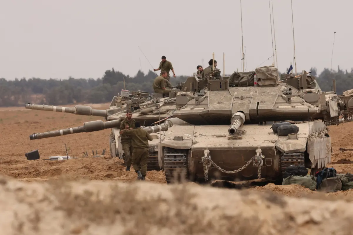 Israelische Panzer an der Grenze zum Gazastreifen
