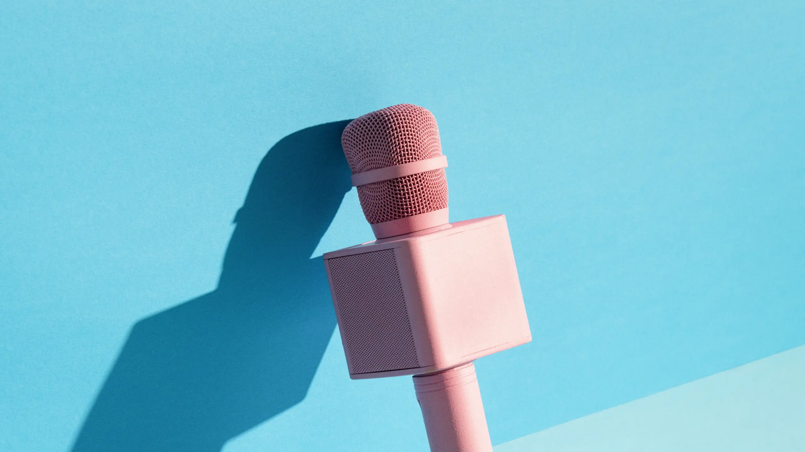 Mikrofon lehnt an Wand