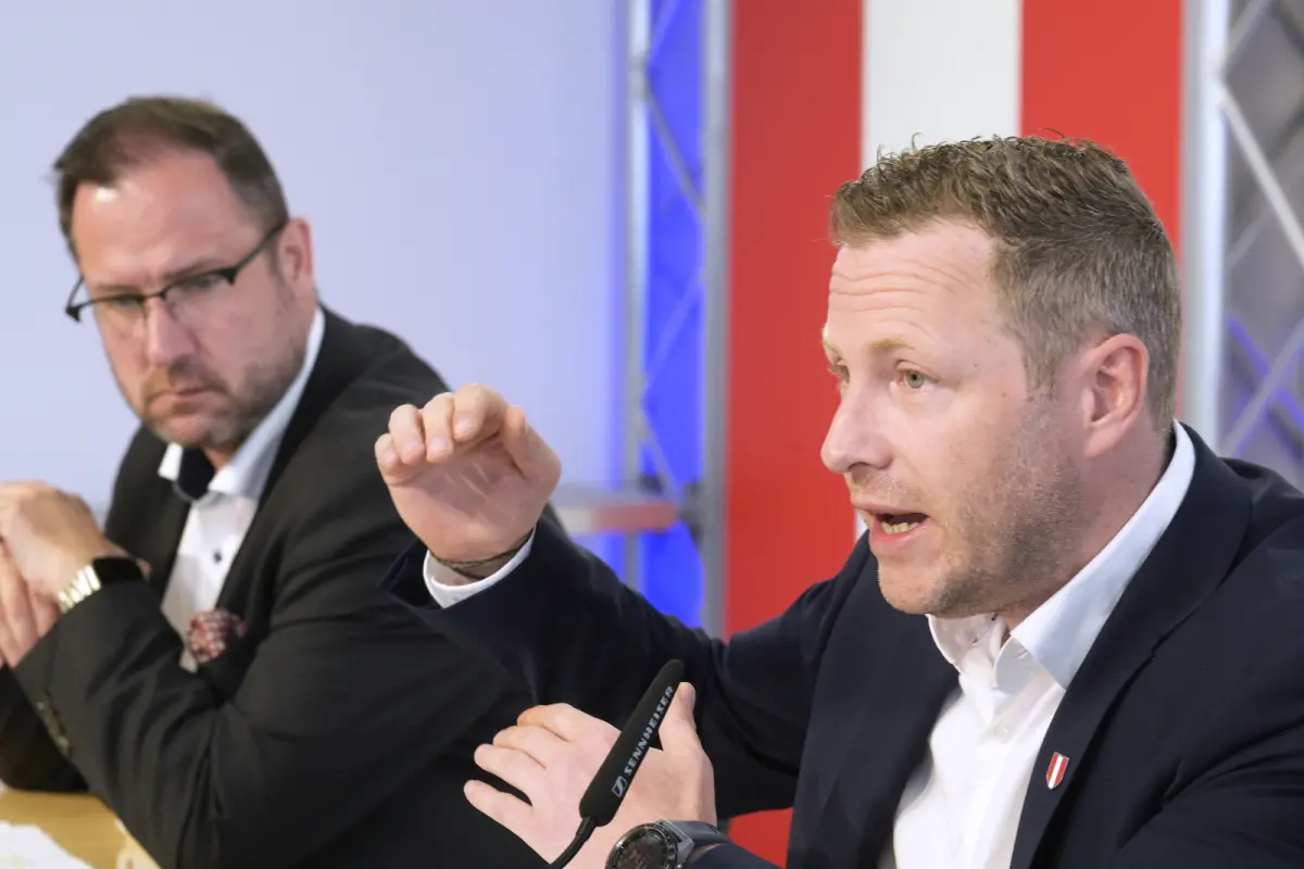 FPÖ-Generalsekretäre Hafenecker (l.) und Schnedlitz