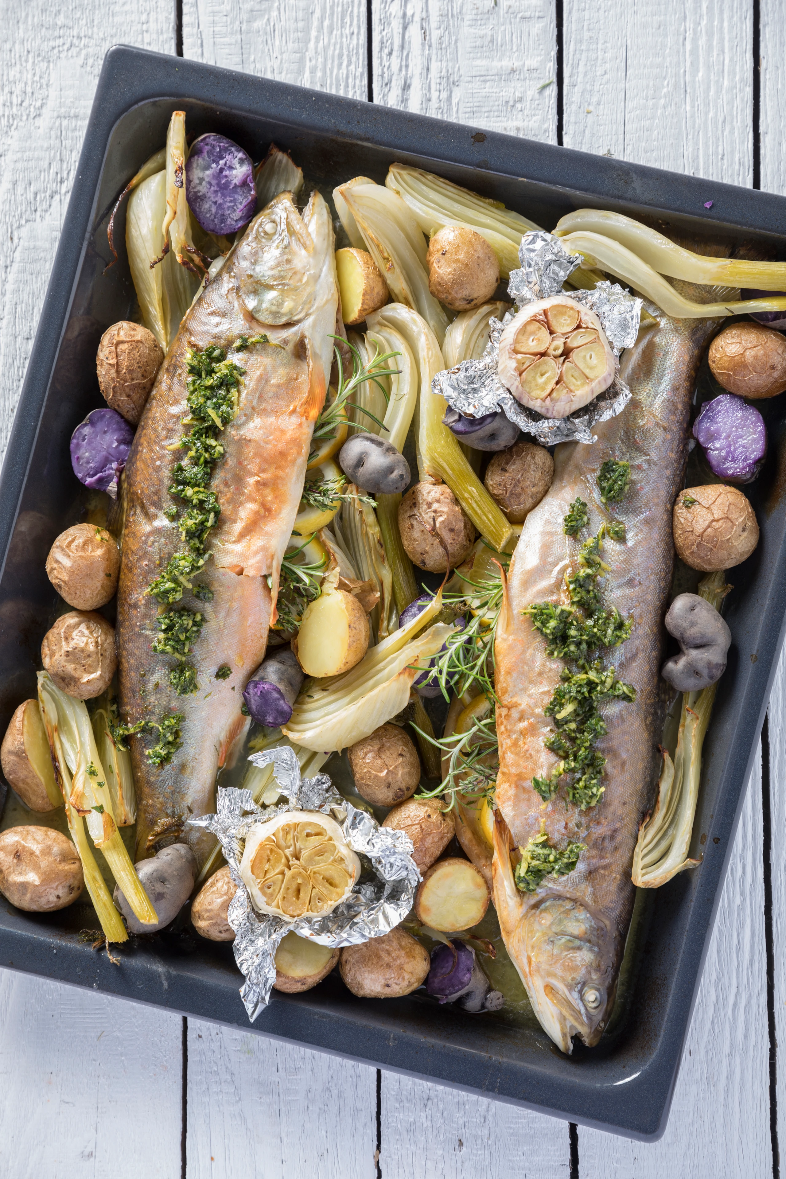 Saibling mit Fenchel und Gremolata