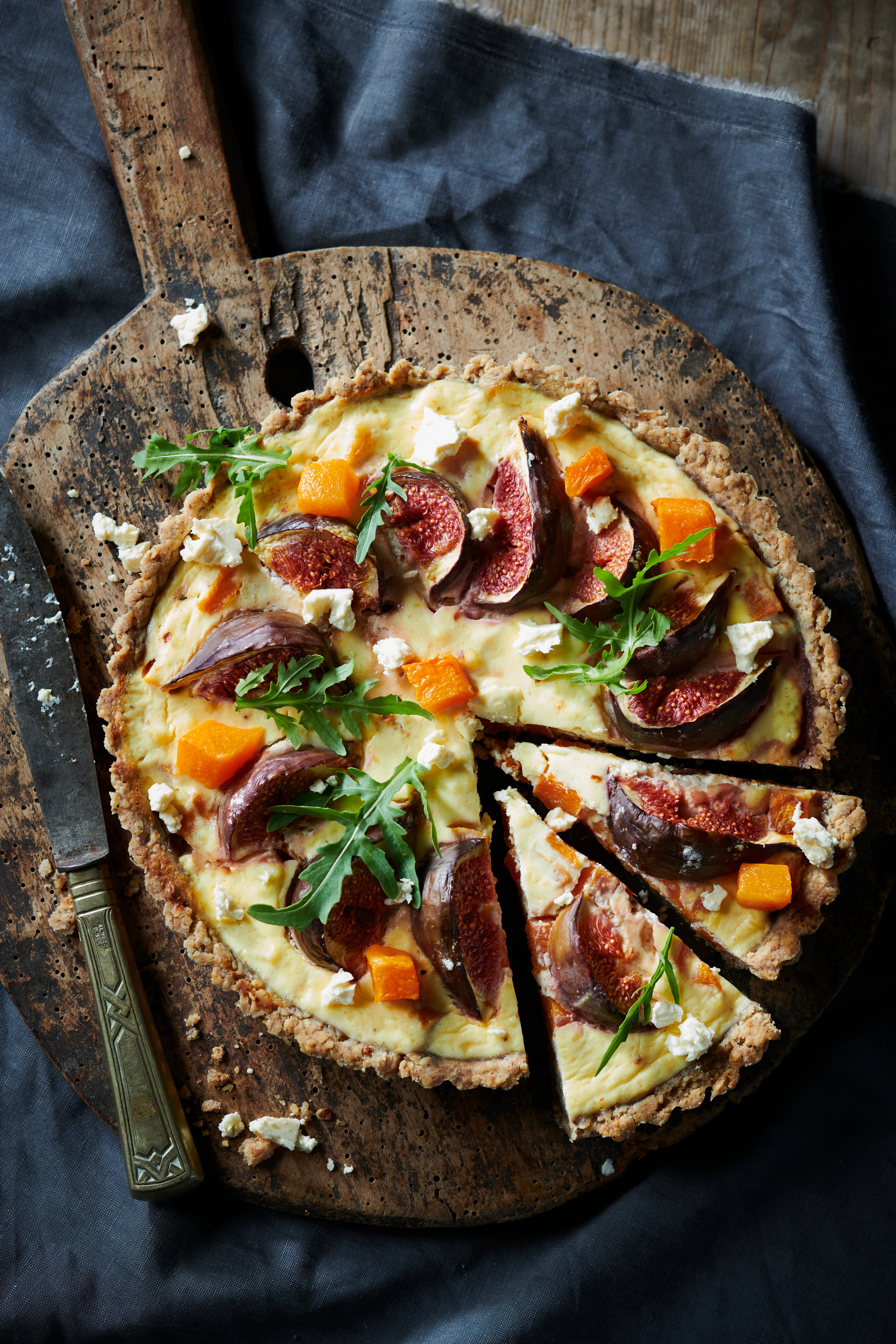 Kürbis-Feigen-Quiche mit Ziegenkäse • Rezept