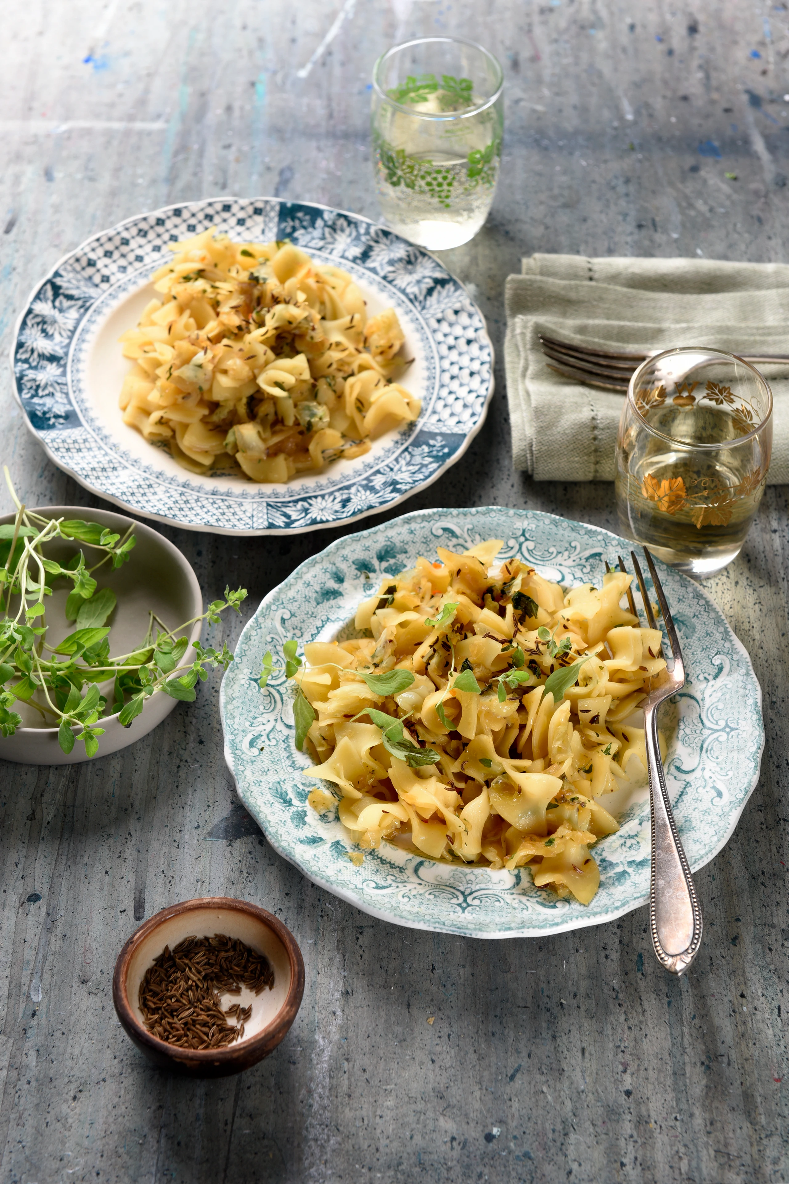 Krautfleckerl mit Majoran