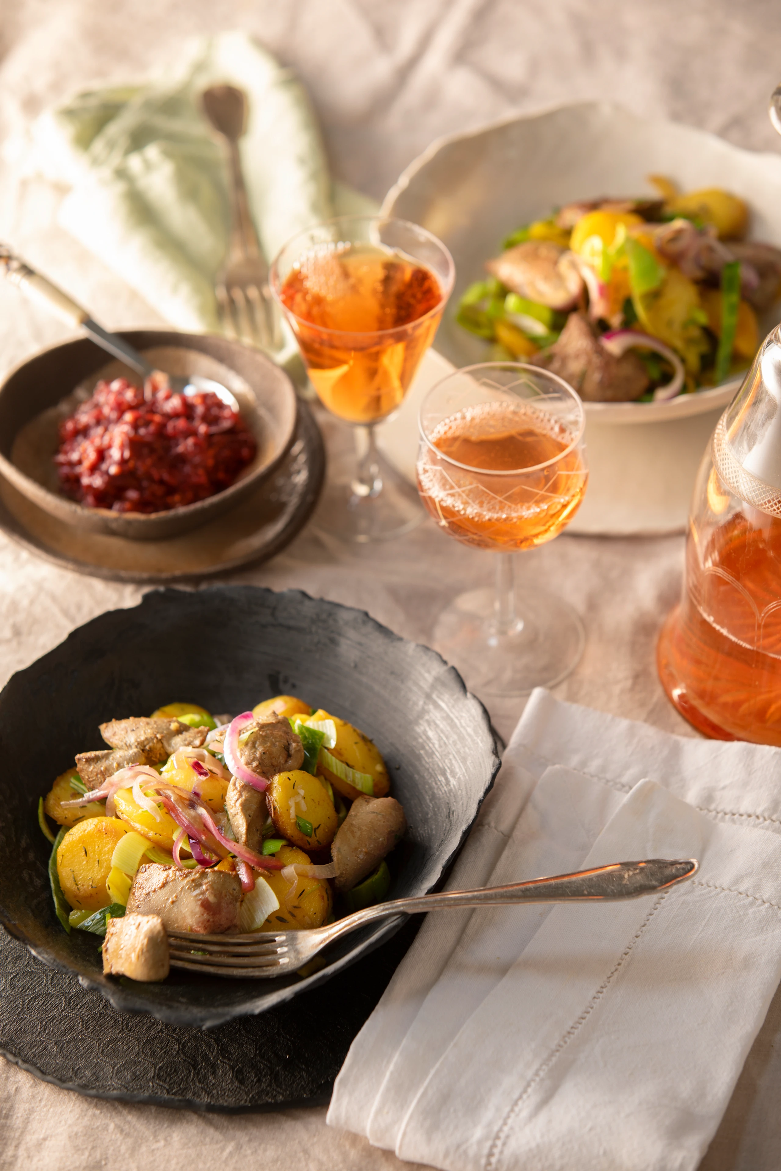 Gänseleber-Gröstl mit Feigen-Chutney