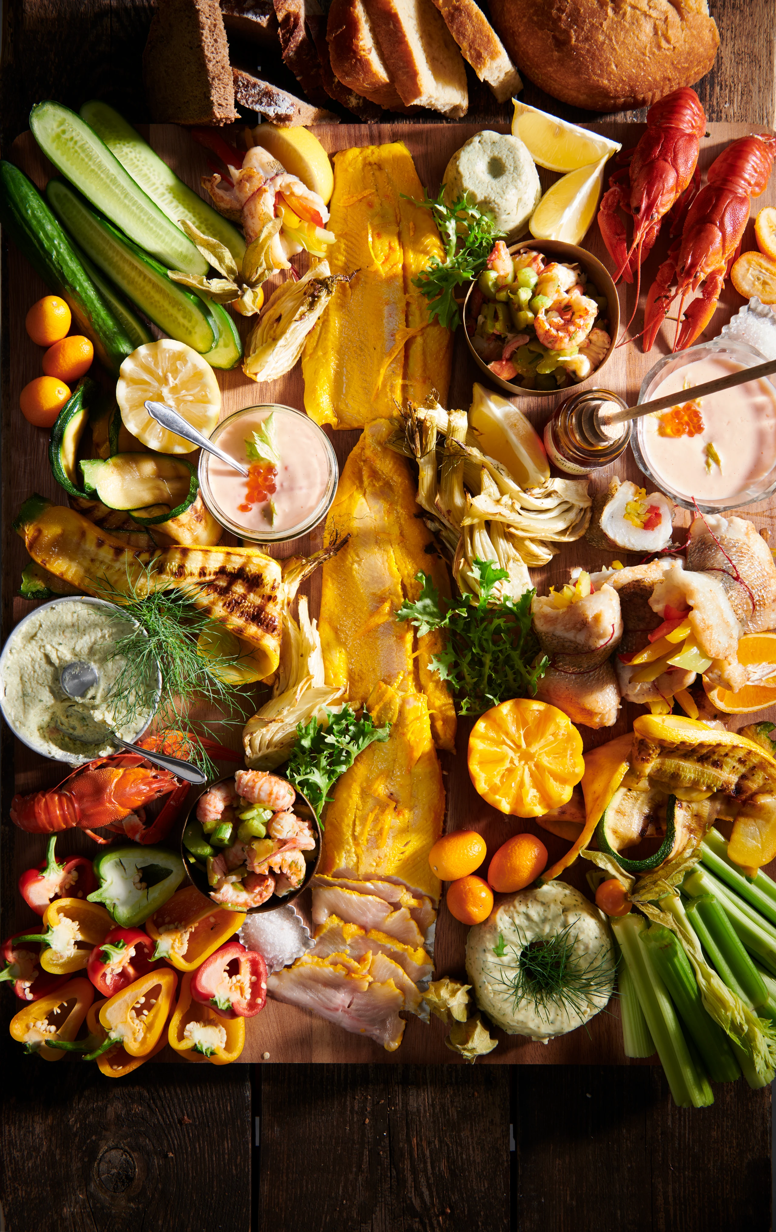 Krebsensalat mit geröstetem Fenchel