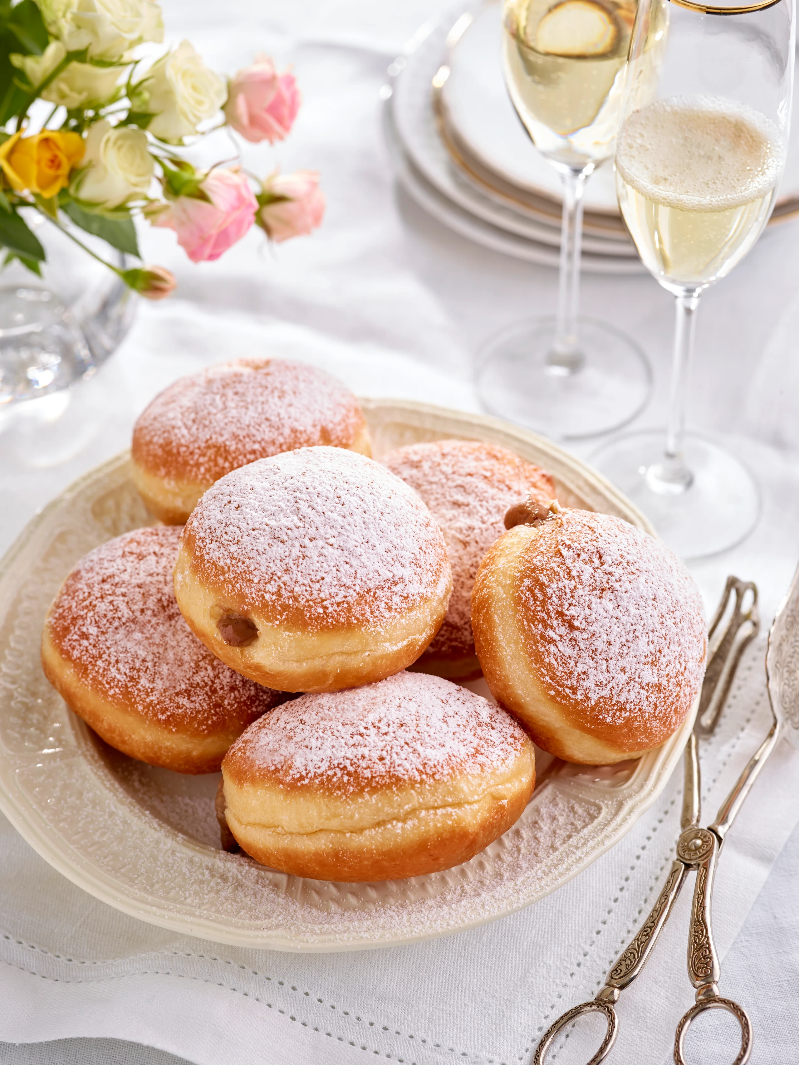 Krapfen mit Vanille-Nougat-Herz