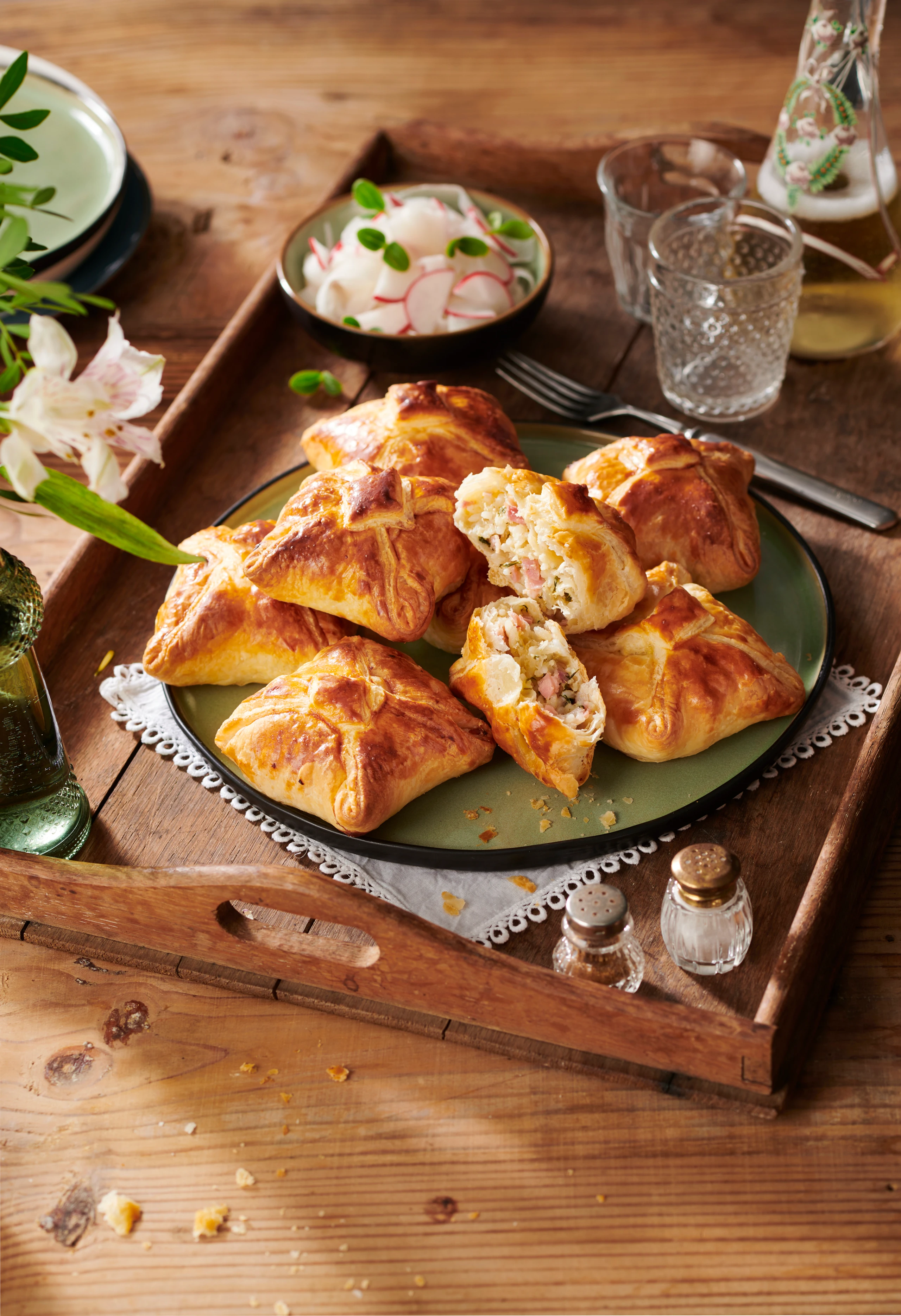 Golatschen mit Reis-Schinkenfülle