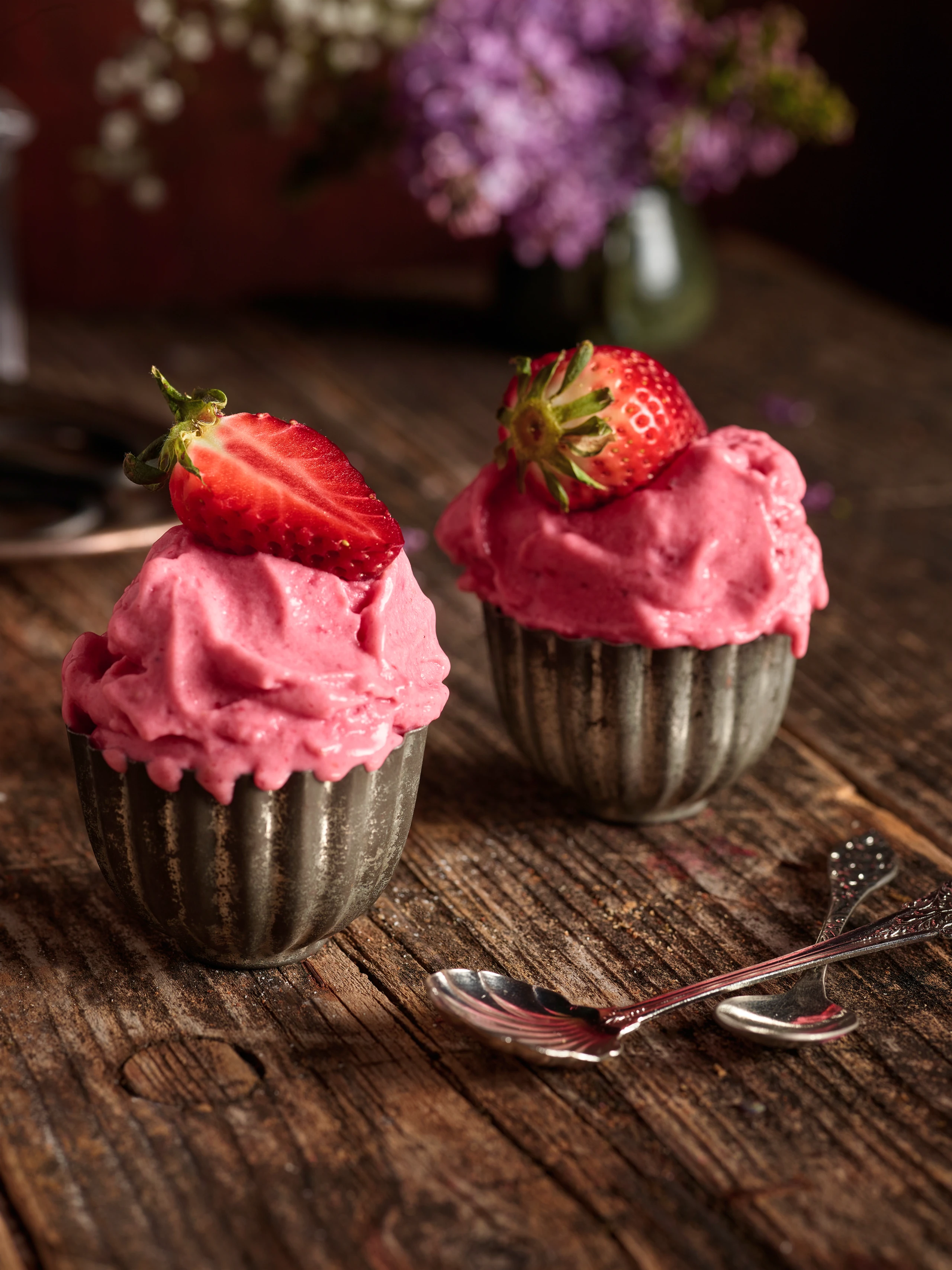 Erdbeer-Bananensorbet