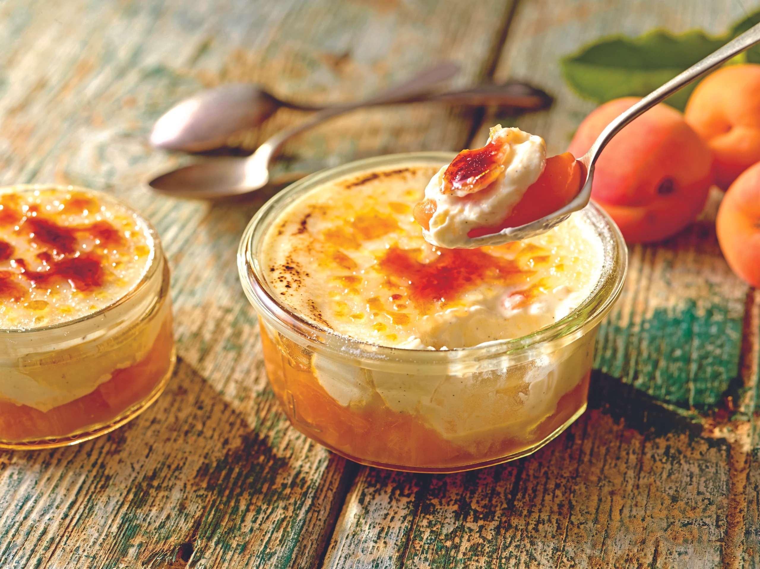 No bake Crème brûlée mit Marillenröster