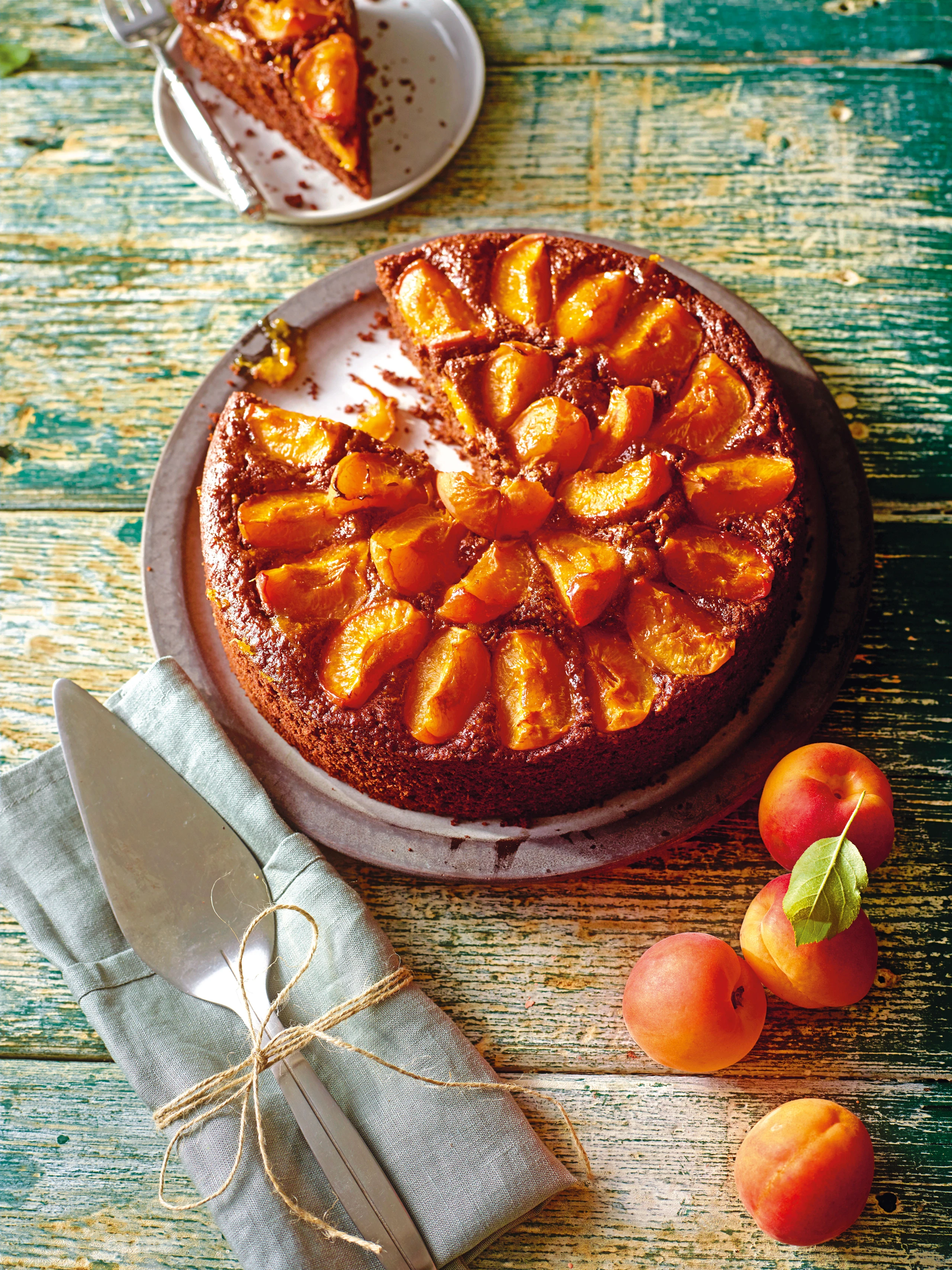 Schoko-Mandelkuchen mit Marillen