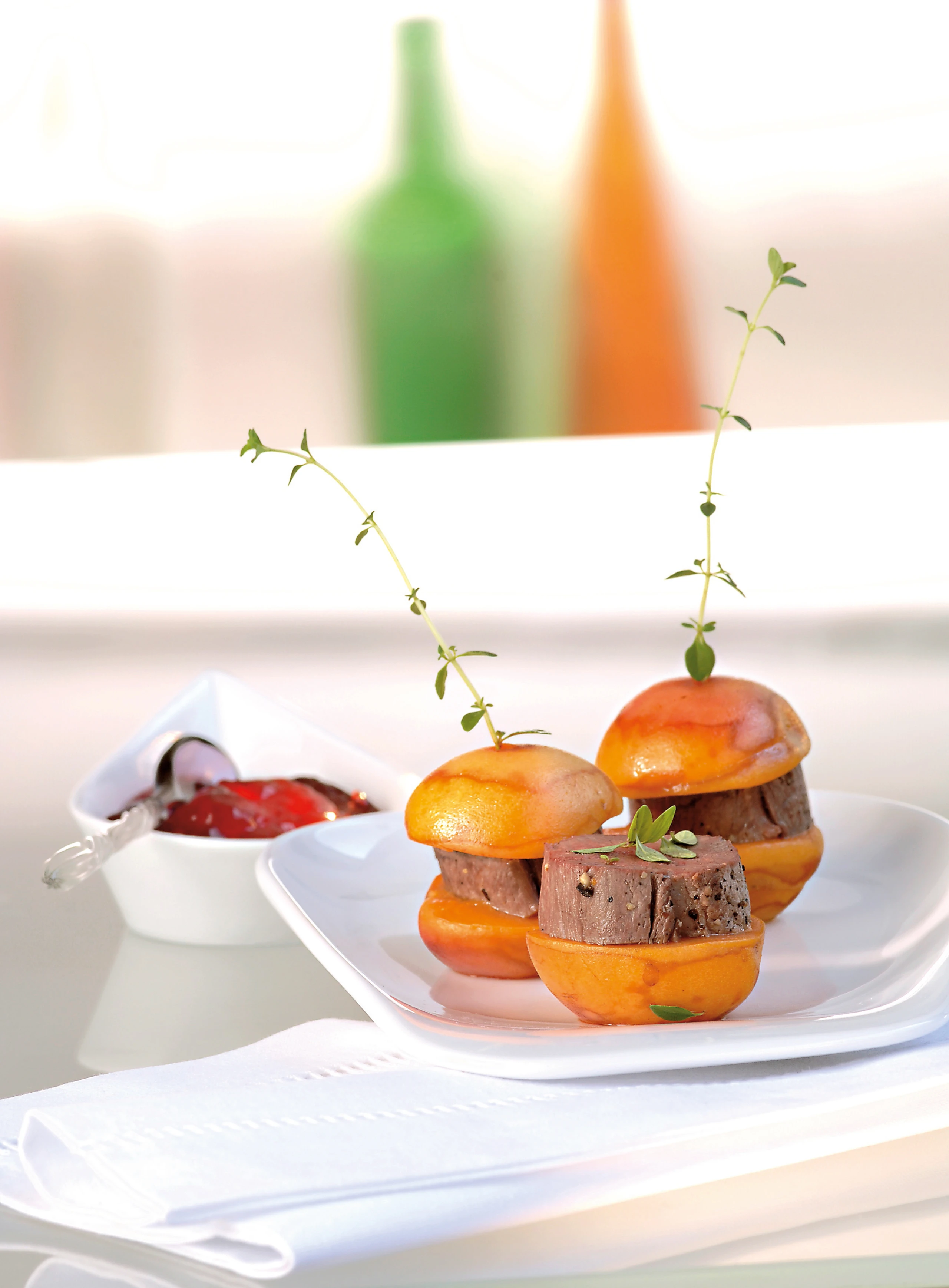 Mit Rehfilet gefüllte Marillen