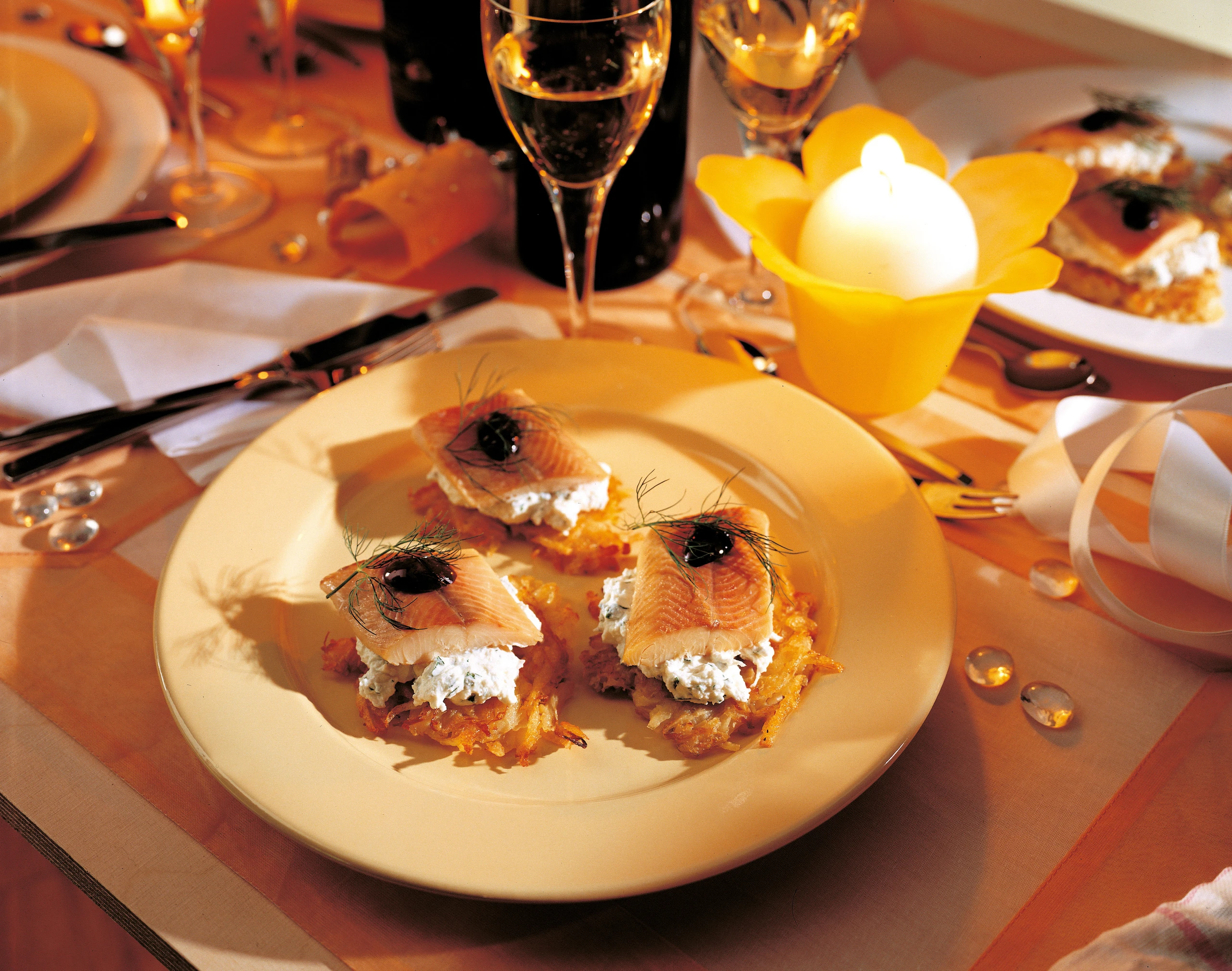 Sauerkrautpuffer mit Räucherforelle