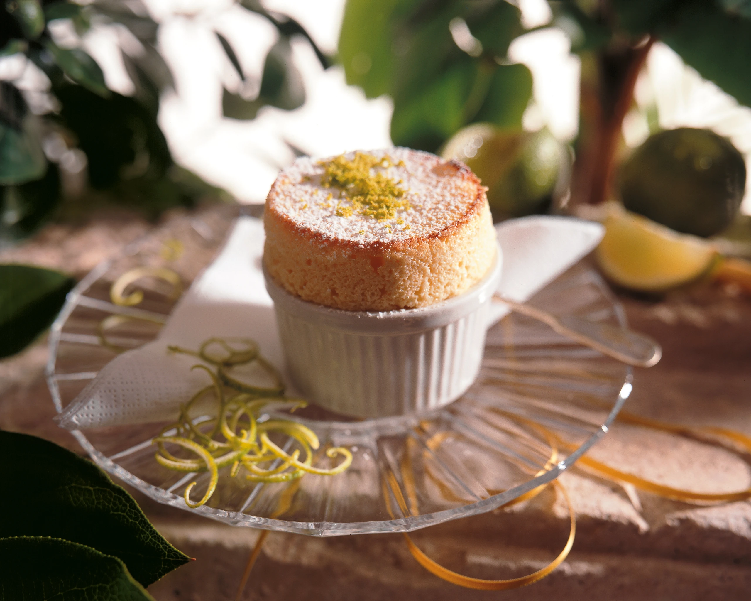 Limetten-Zitronensoufflé