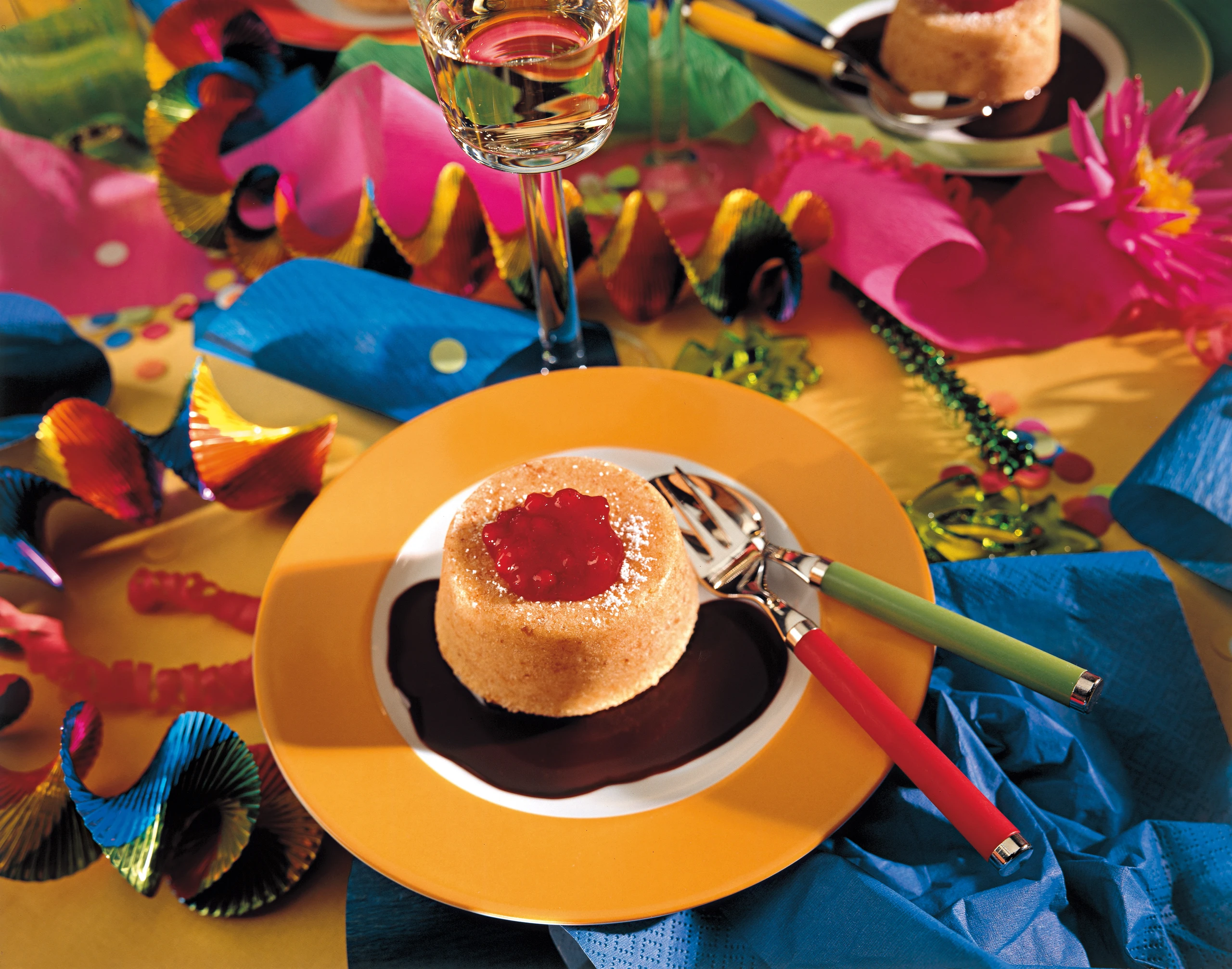 Birnen-Aufläufe mit Schokoladesauce