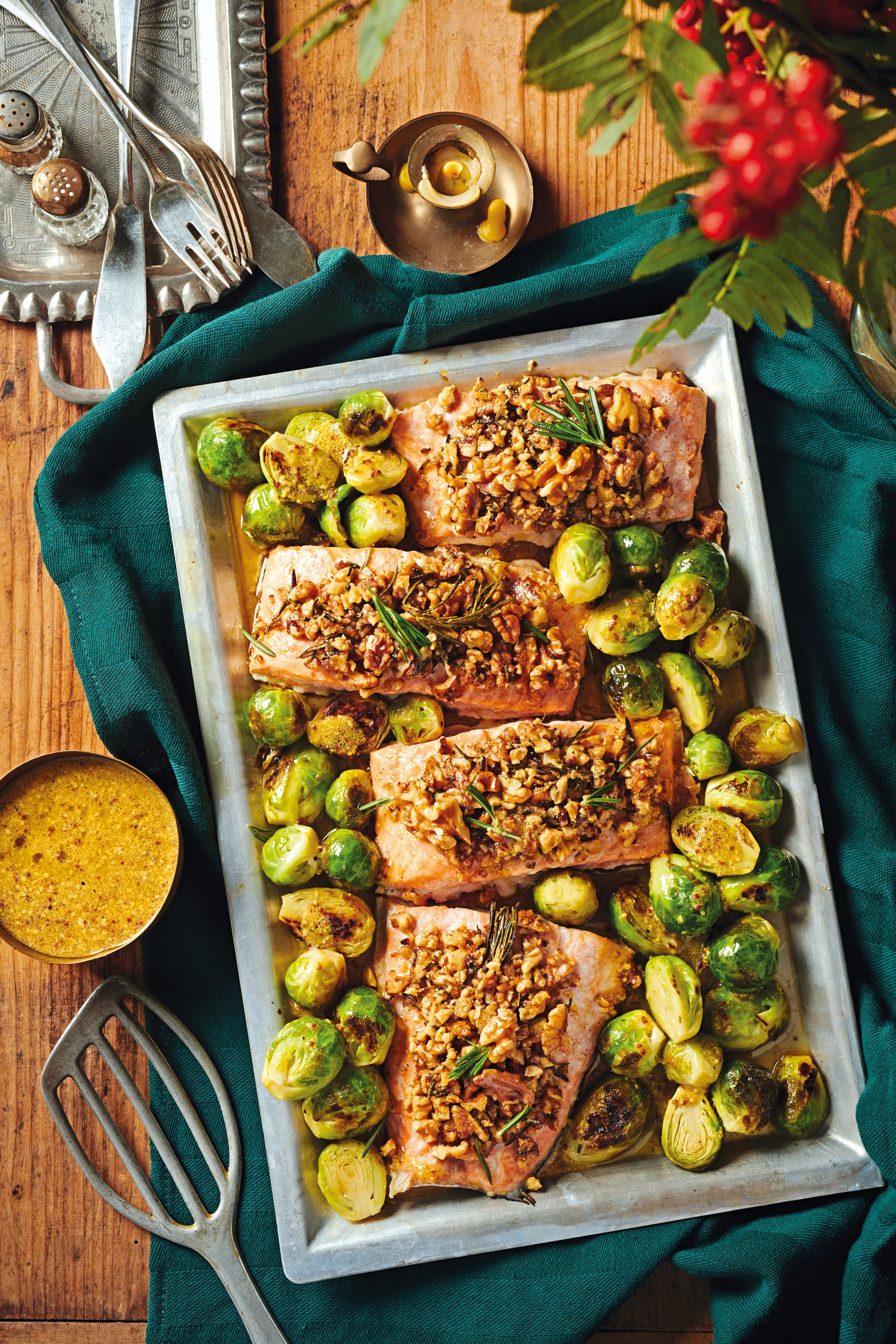 Lachs mit Walnuss-Rosmarinkruste