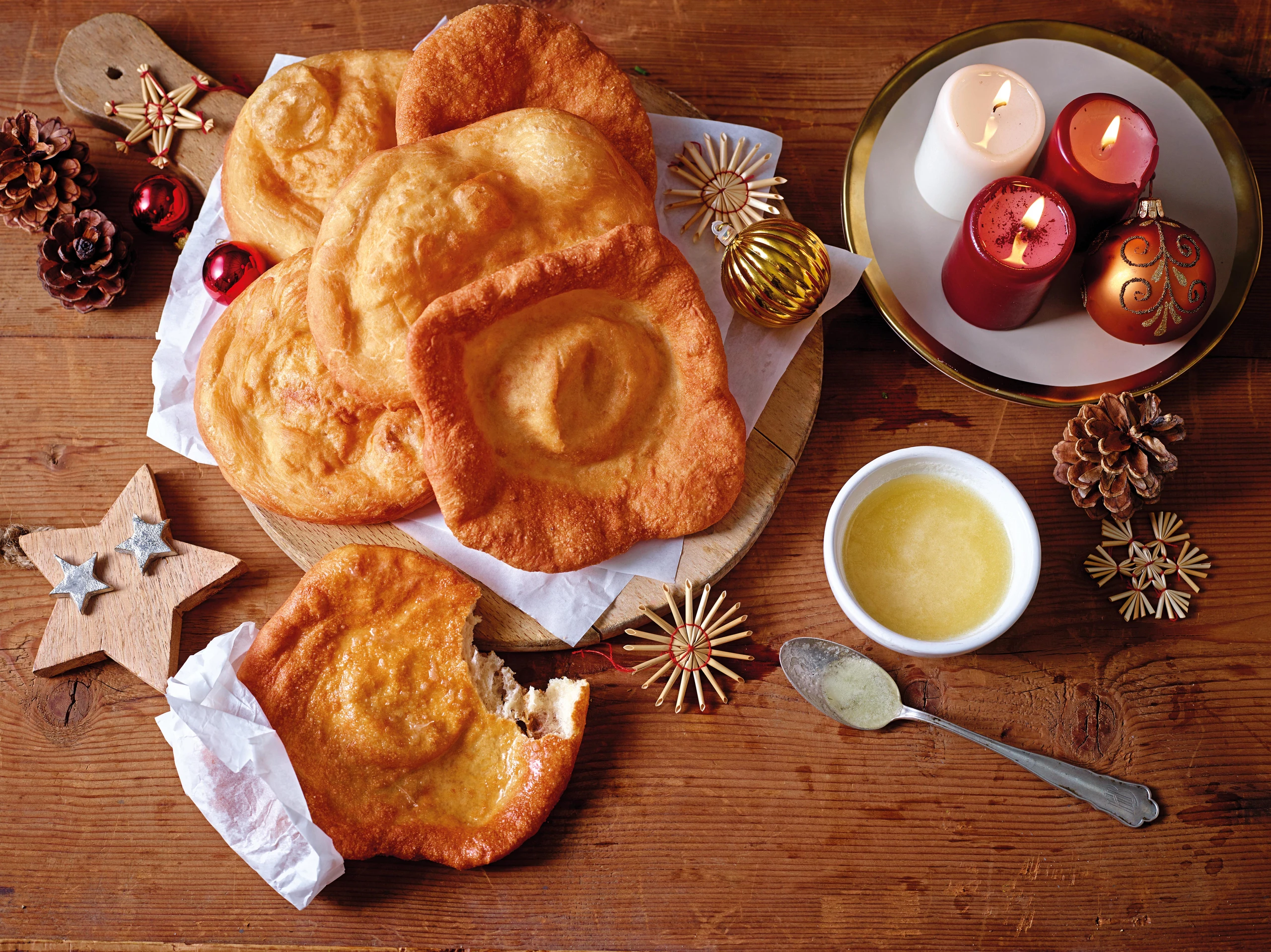 Langos mit Knoblauchöl