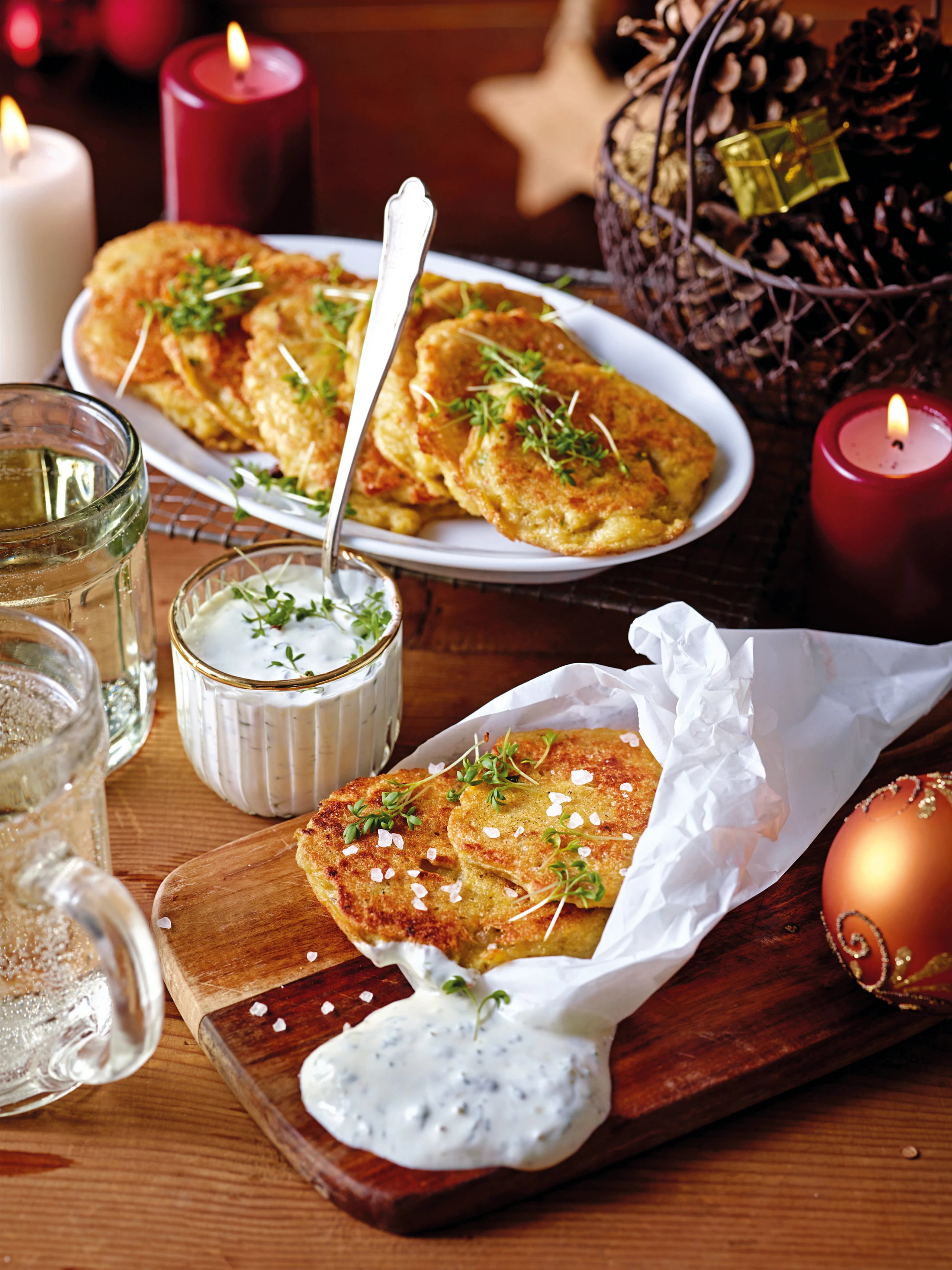 Erdäpfelpuffer mit Rahmsauce