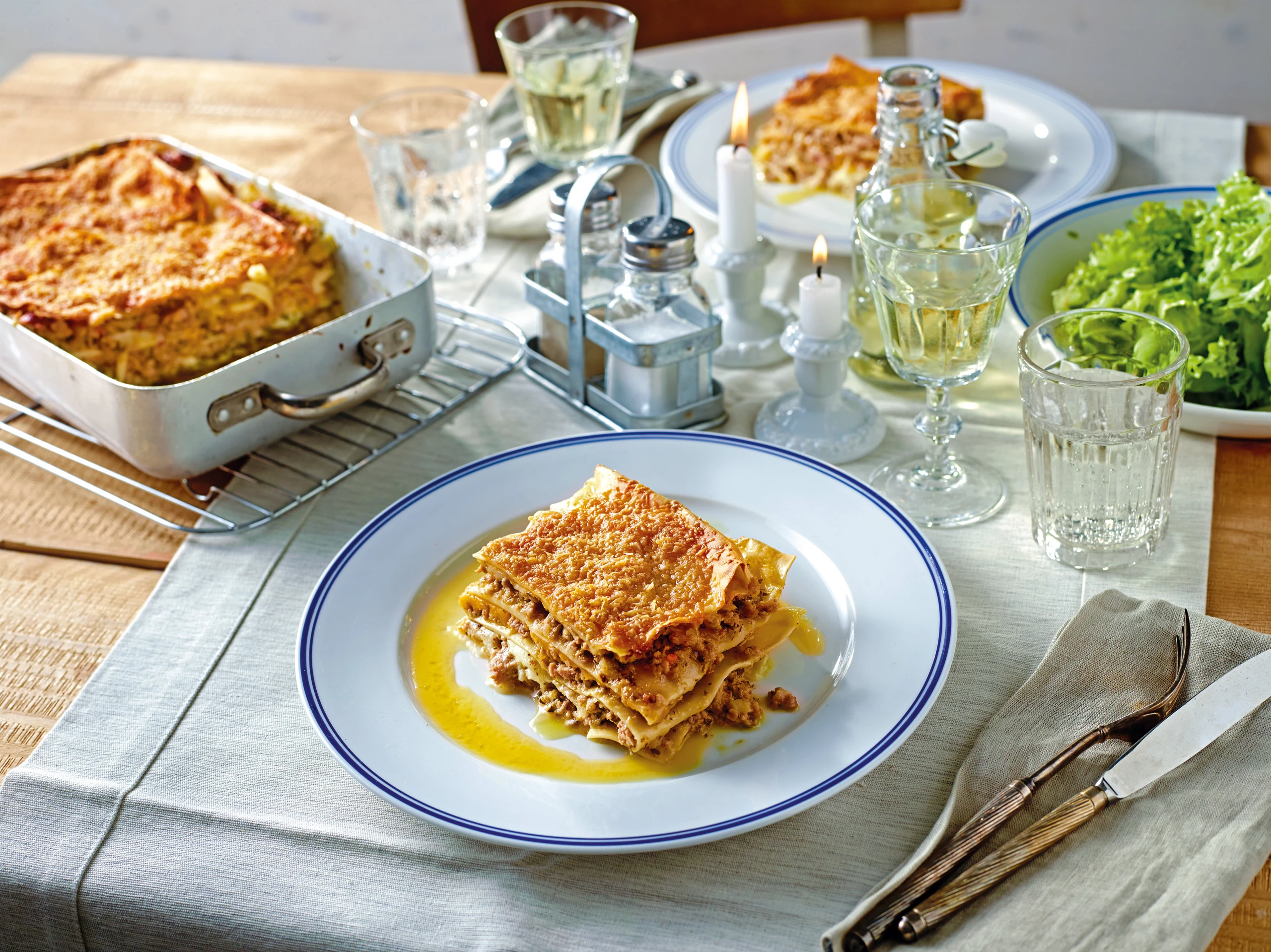 Lasagne Quattro Formaggi mit Lollo verde