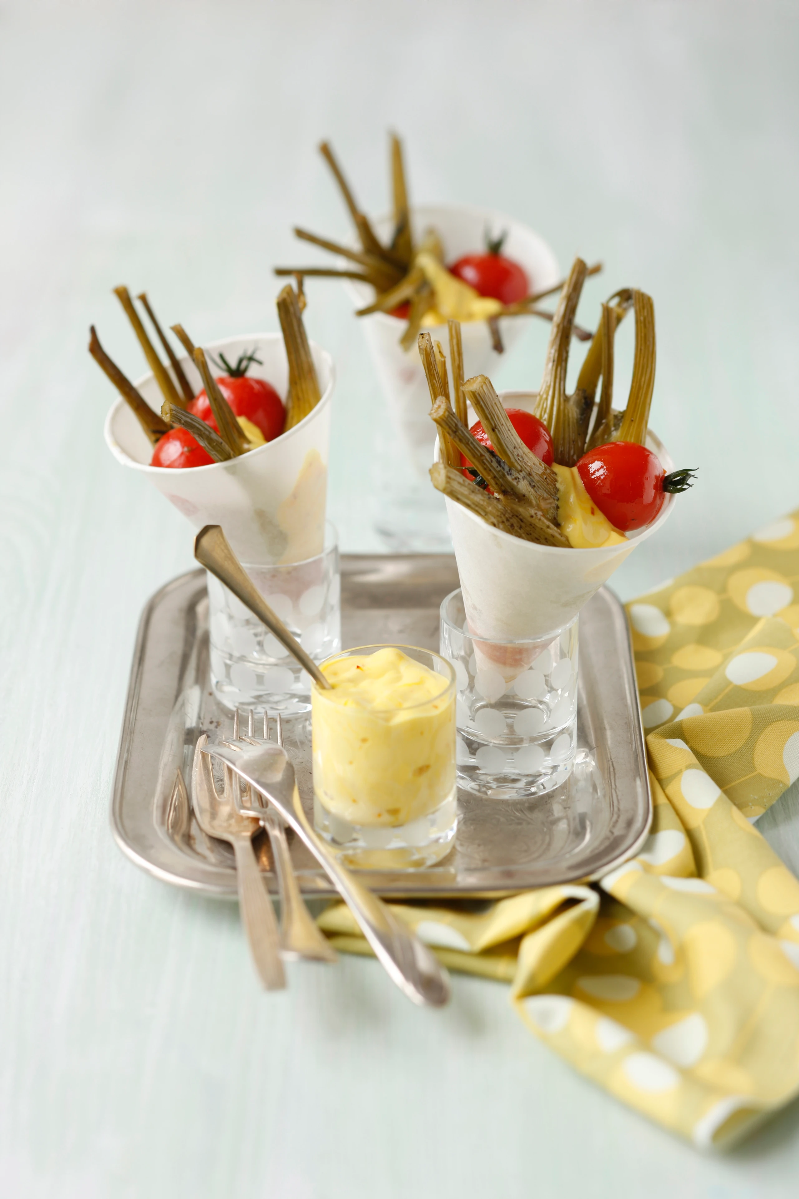 Geschmorter Mini-Fenchel mit Safrancreme