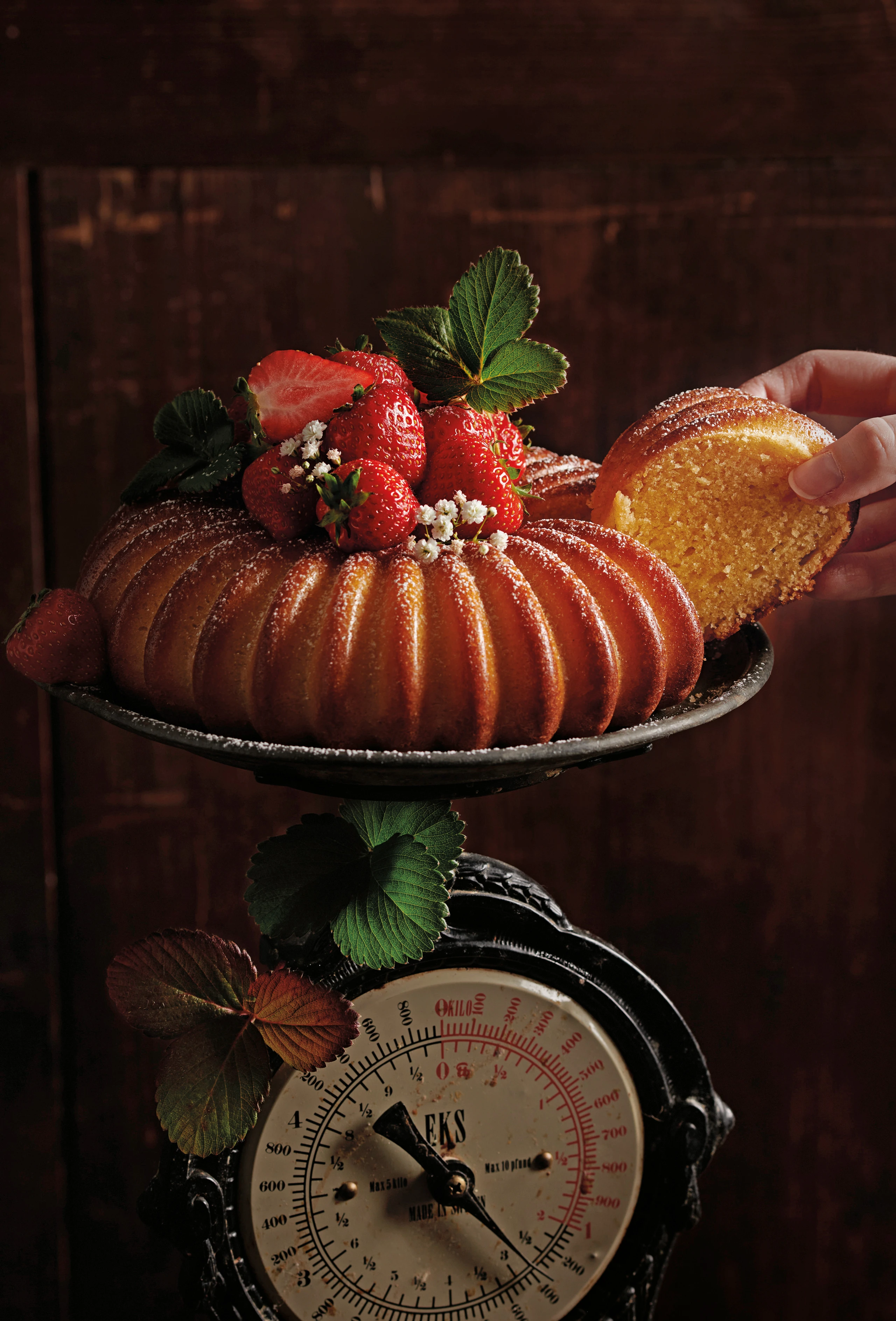 Warmer Vanille-Oberskuchen mit weißer Schokolade