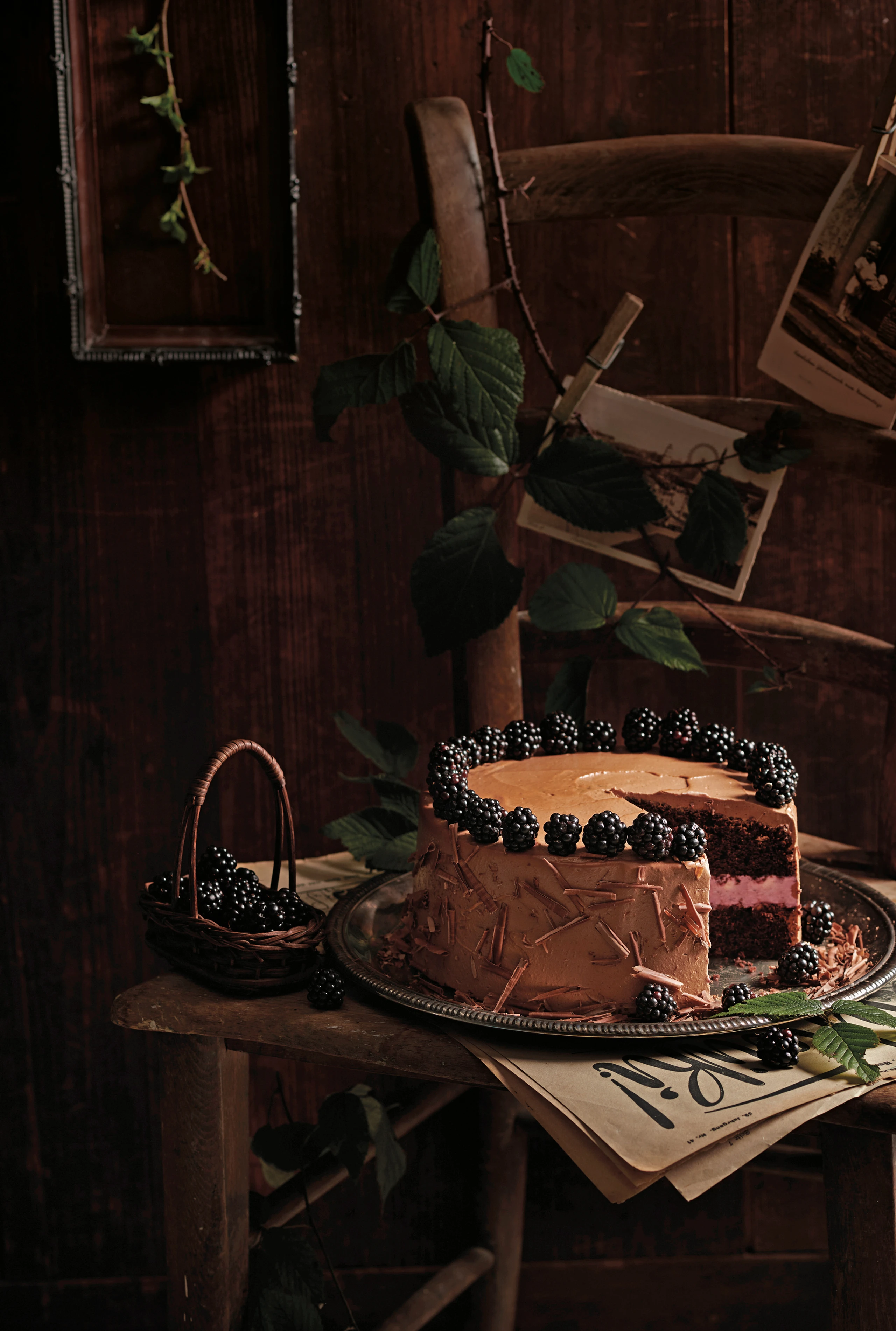 Cremige Schokotorte mit Brombeercreme