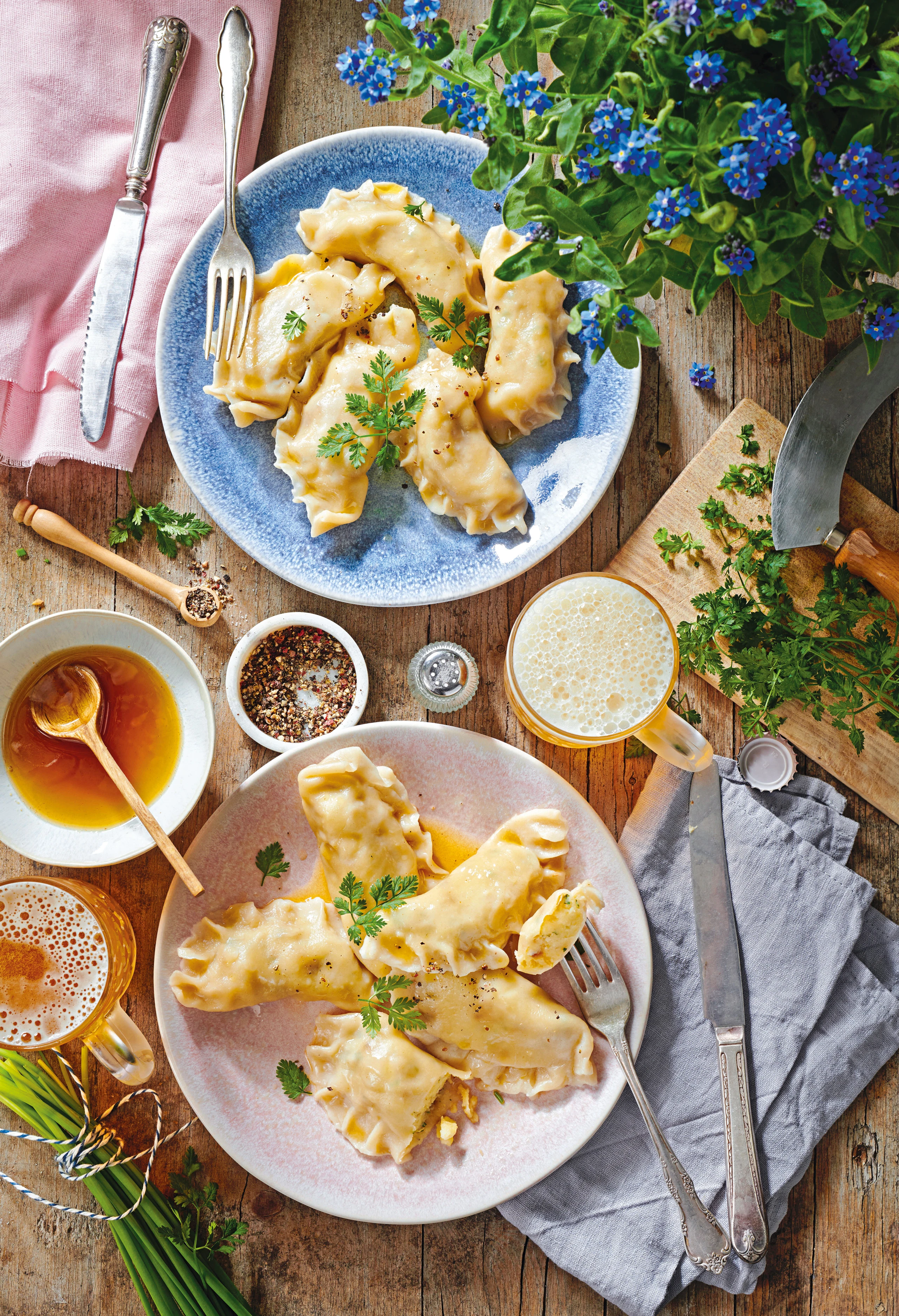 Wareniki: Ukrainische Teigtaschen mit Erdäpfel-Topfenfülle