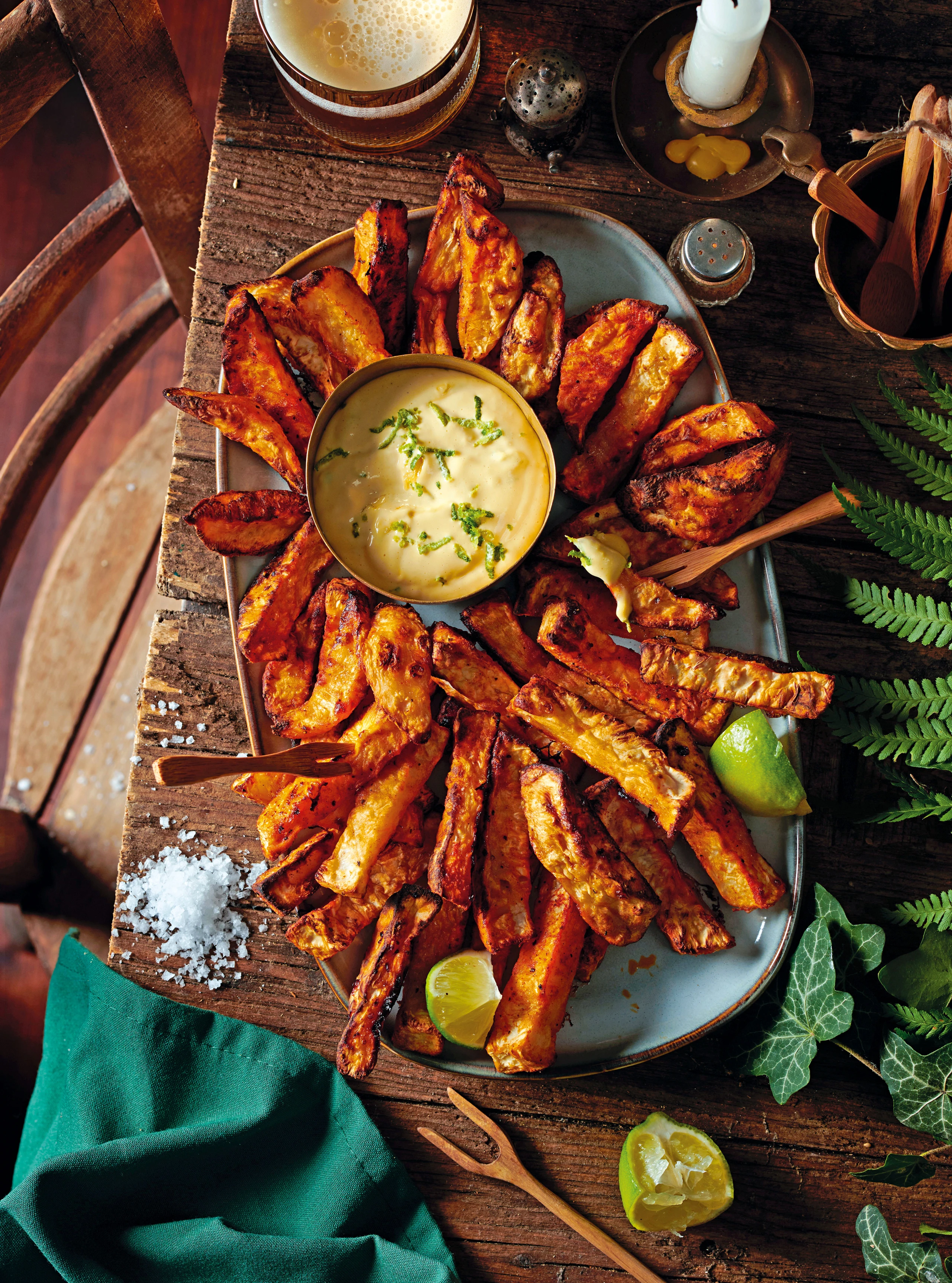 Sellerie-Pommes mit Limetten-Aioli