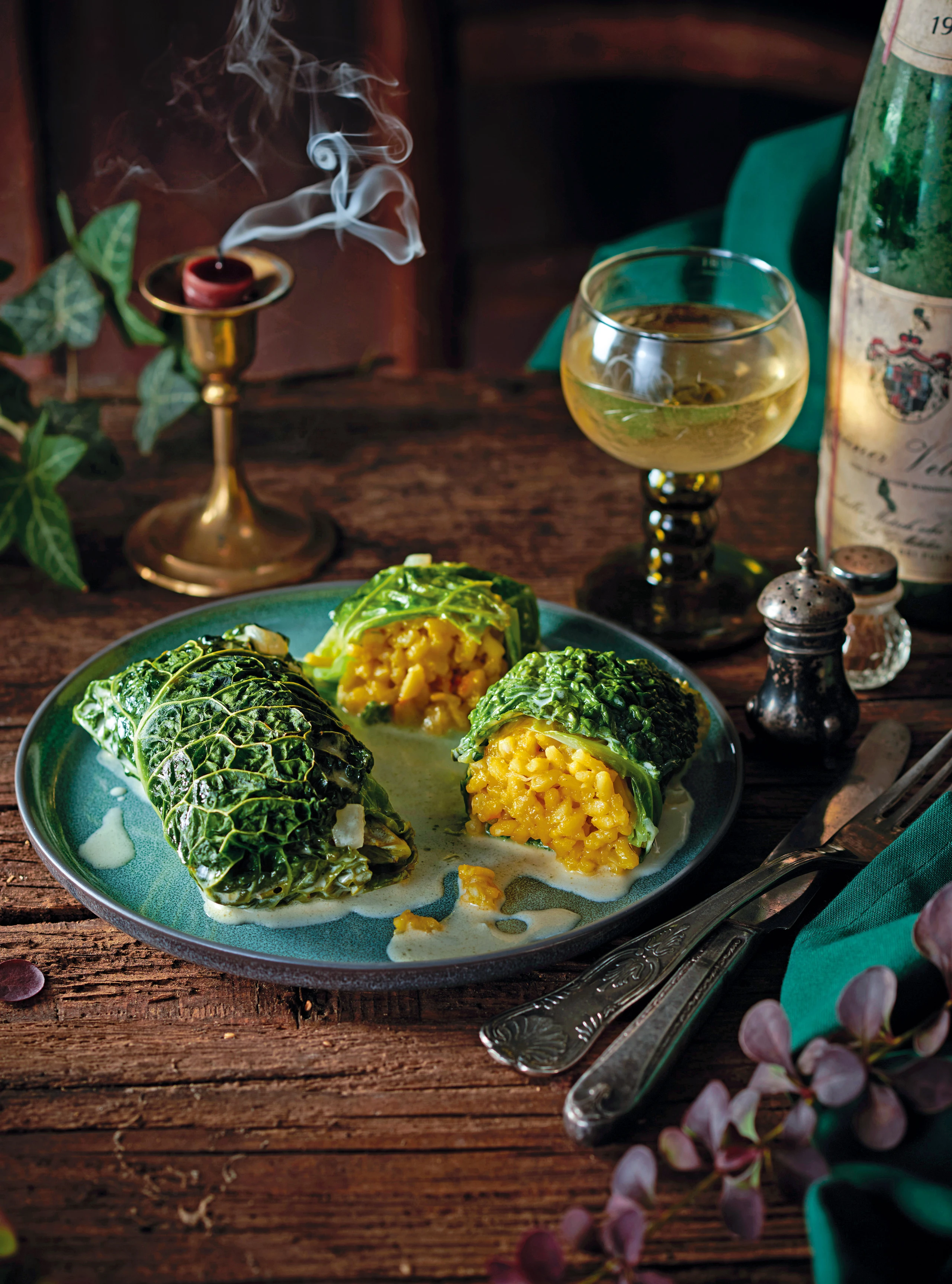 Kohlrouladen mit Risottofülle