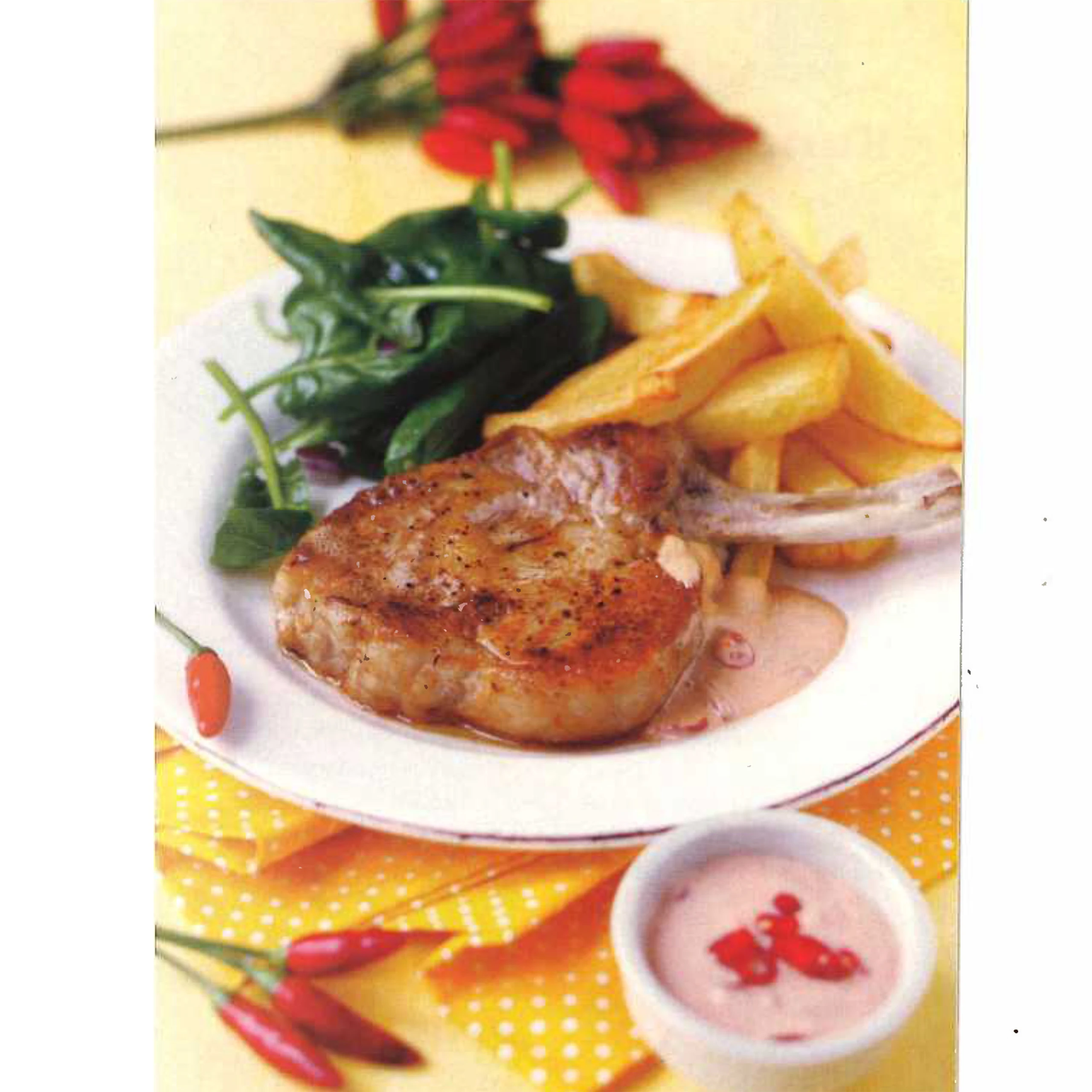 Kalbsrückensteak mit cremiger Chilisauce