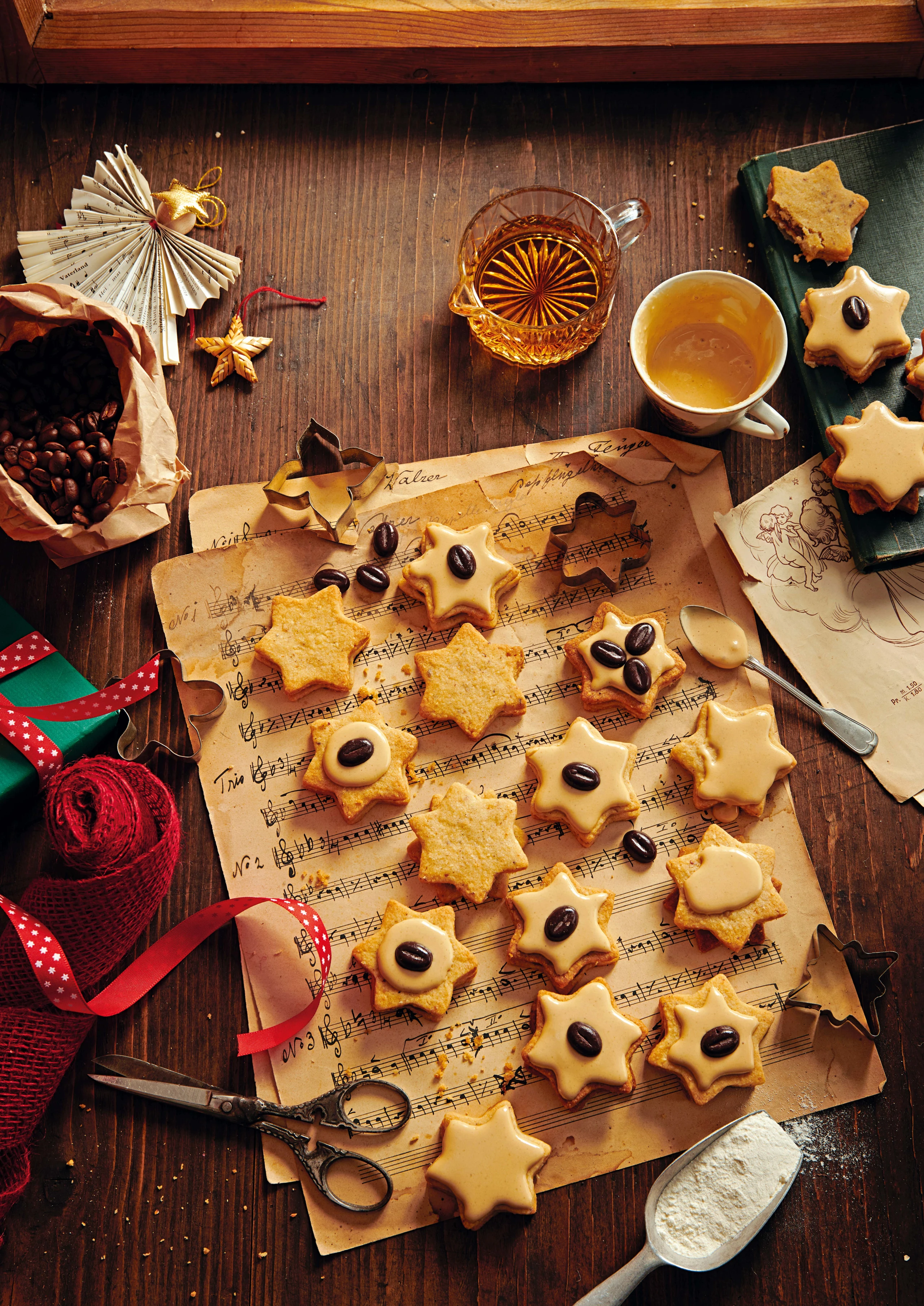 Mokkasterne mit Milchschokocreme